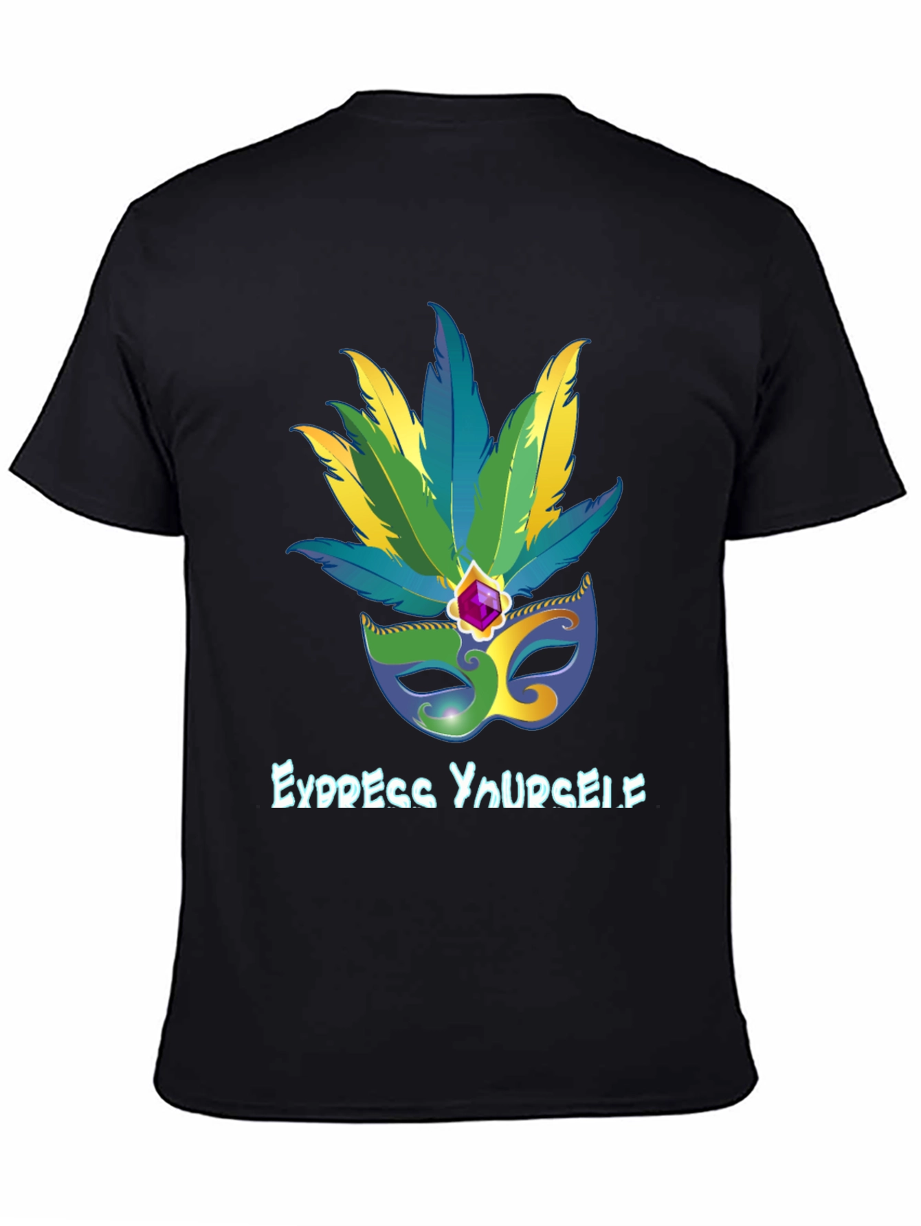 Express Yourself Mardi Gras Mask Tee