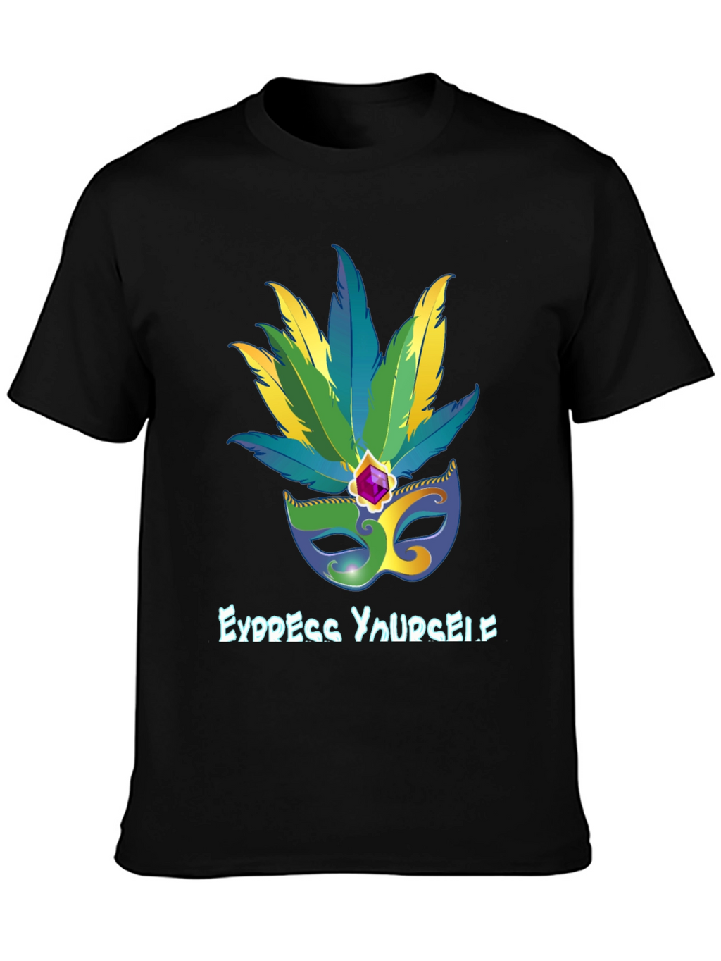 Express Yourself Mardi Gras Mask Tee