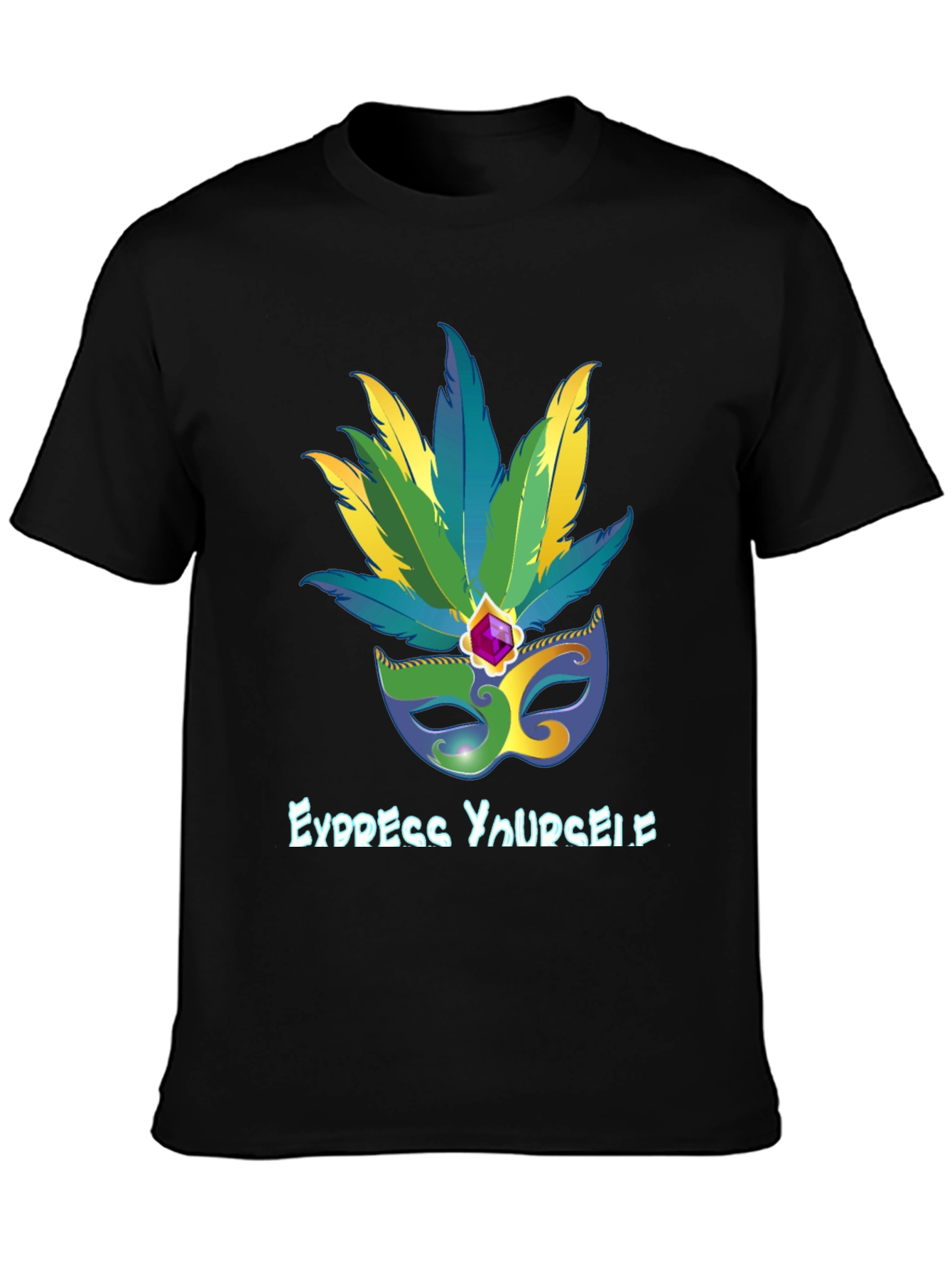Express Yourself Mardi Gras Mask Tee