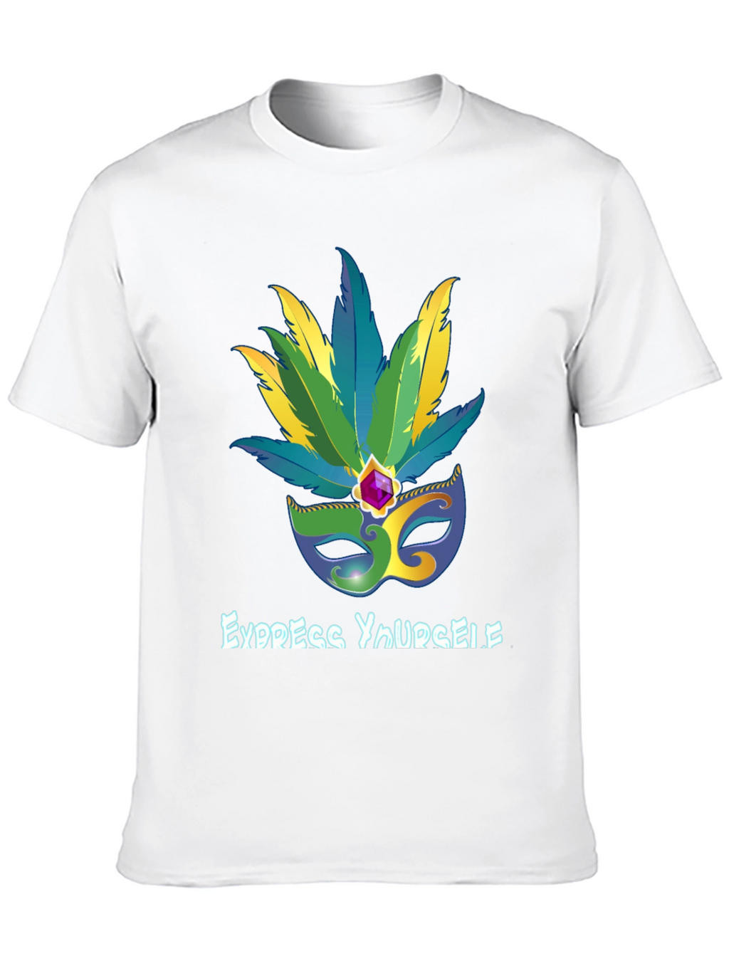 Express Yourself Mardi Gras Mask Tee