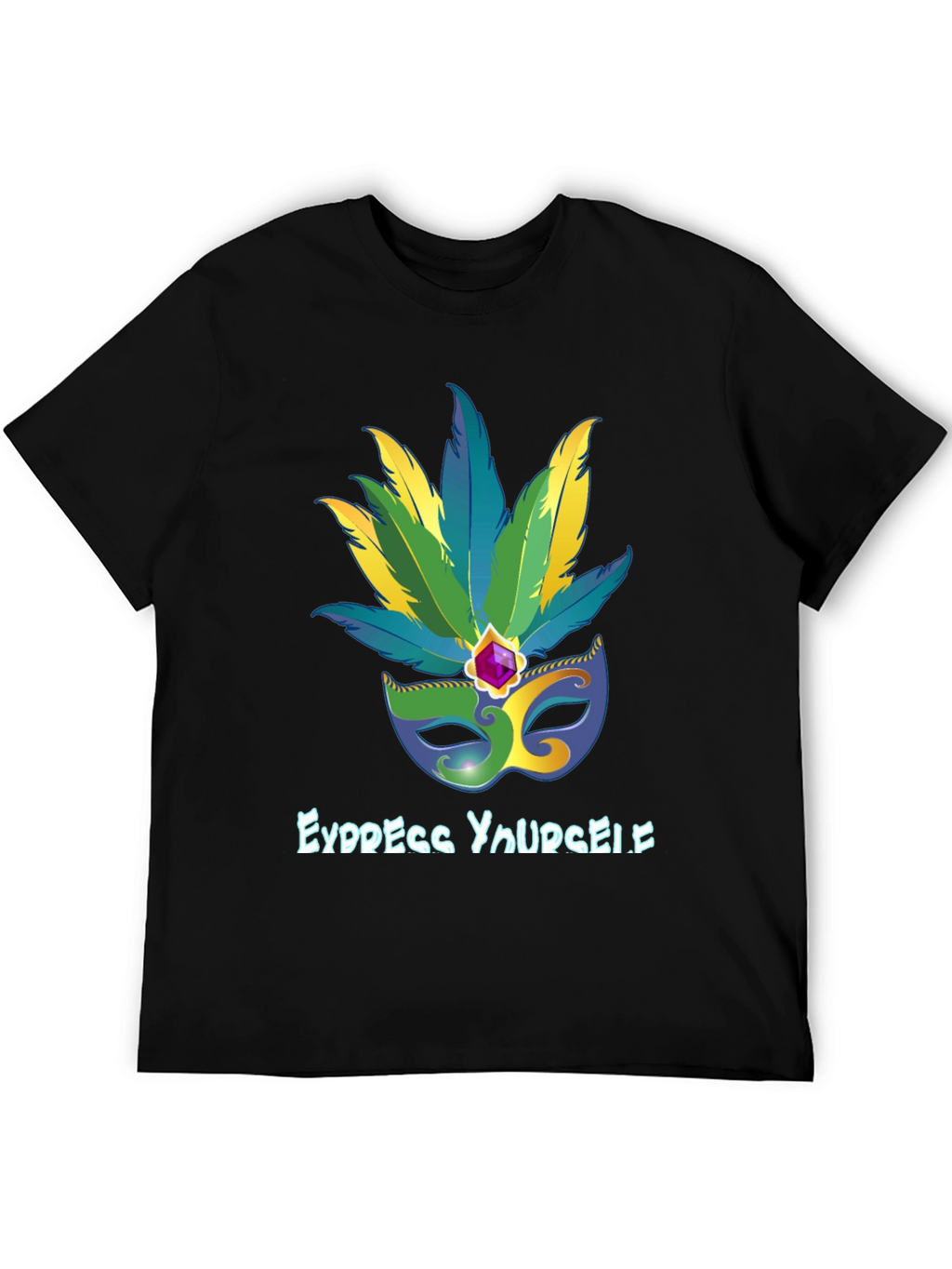 Express Yourself Mardi Gras Mask Tee