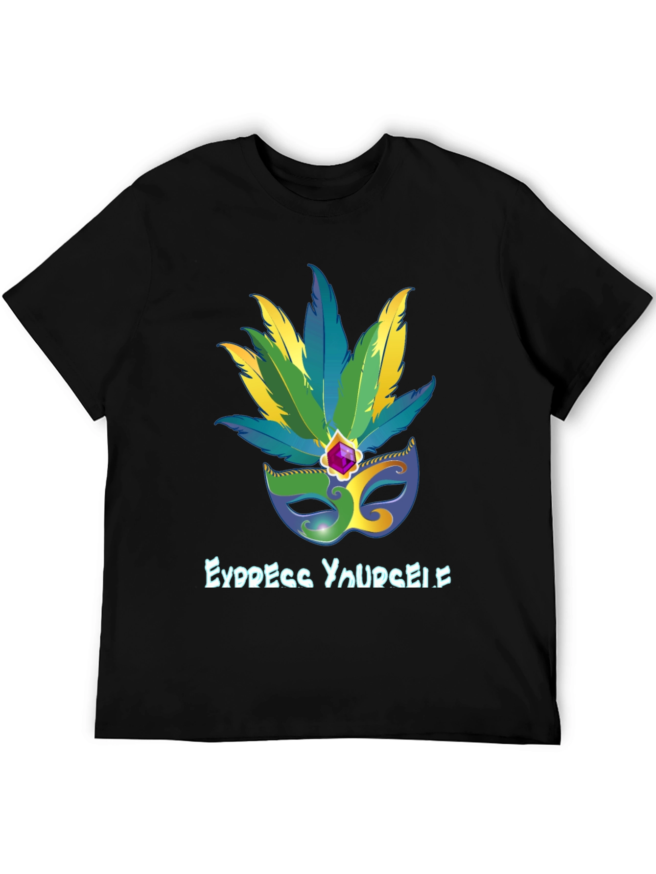 Express Yourself Mardi Gras Mask Tee