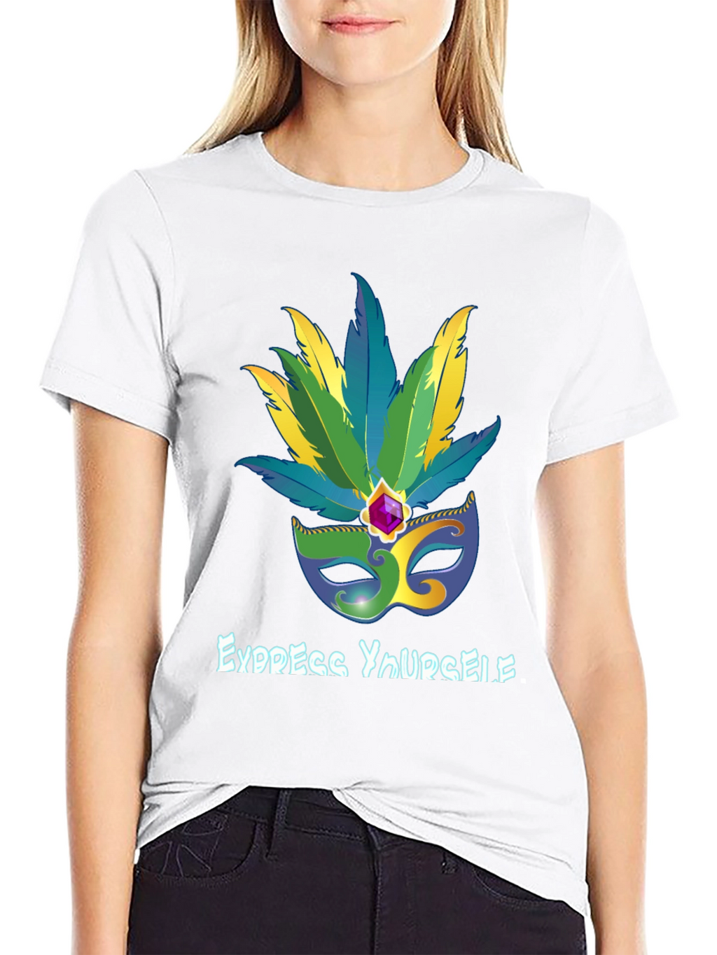 Express Yourself Mardi Gras Mask Tee
