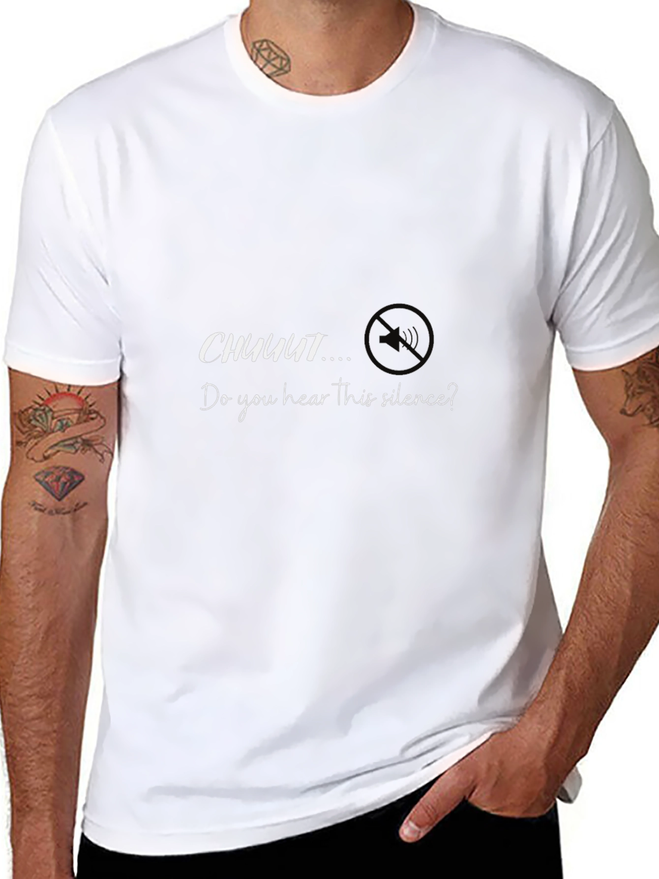 Silence Graphic Tee - Trendy Mens Black T-Shirt