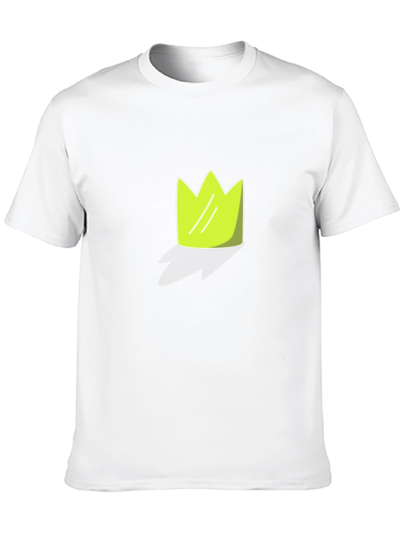 Lime Green Crown Graphic Black T-Shirt