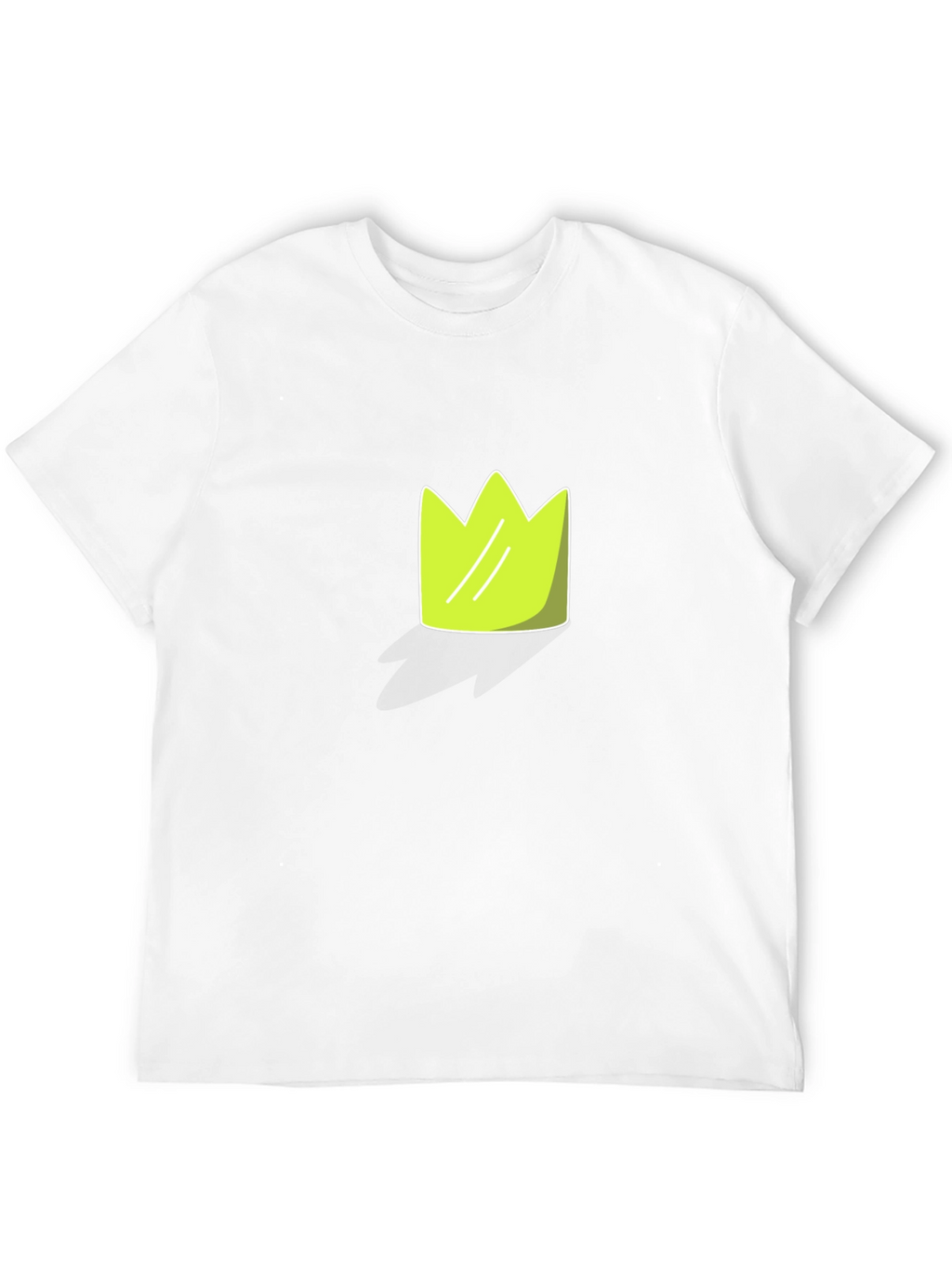 Lime Green Crown Graphic Black T-Shirt