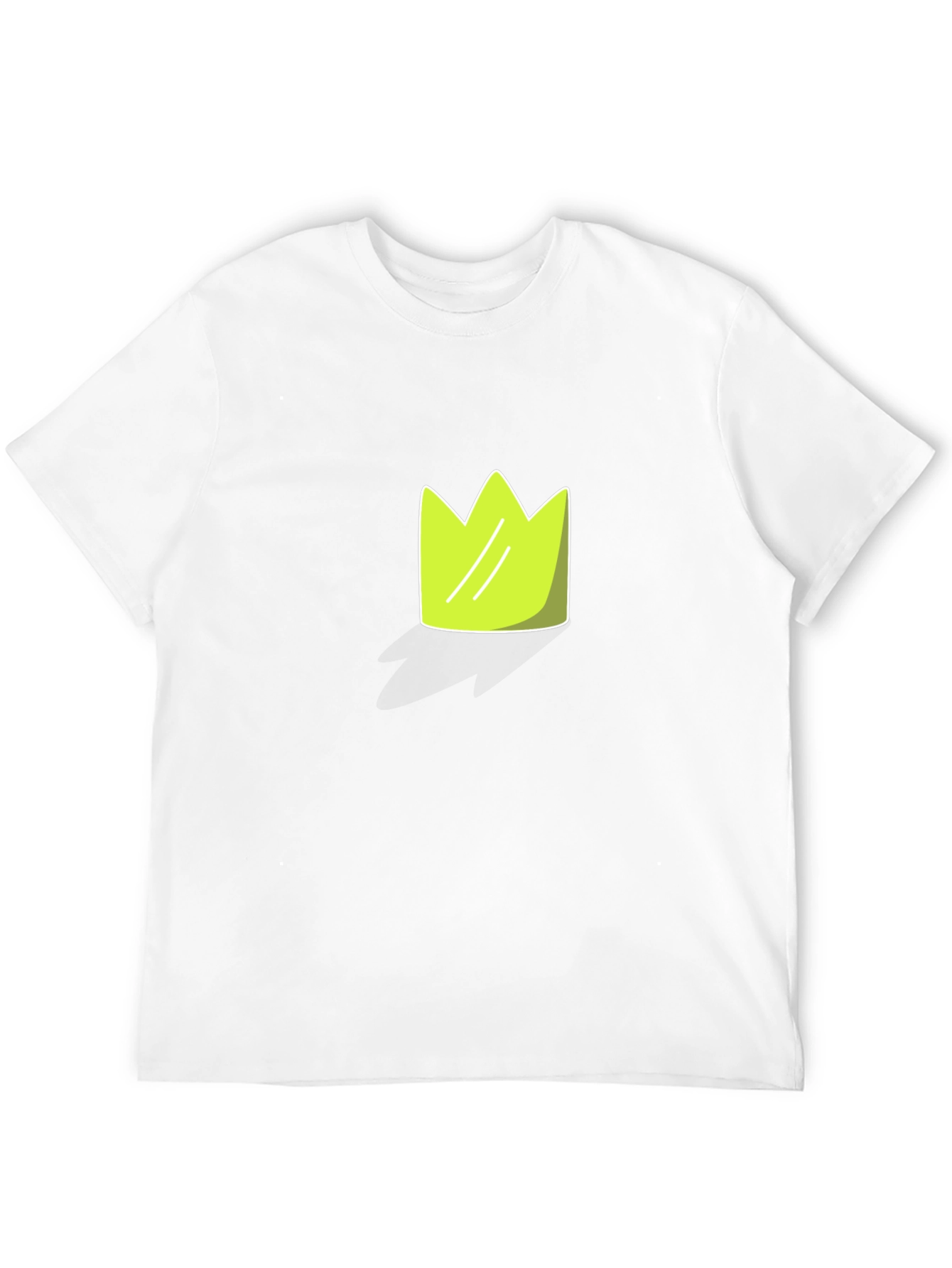 Lime Green Crown Graphic Black T-Shirt