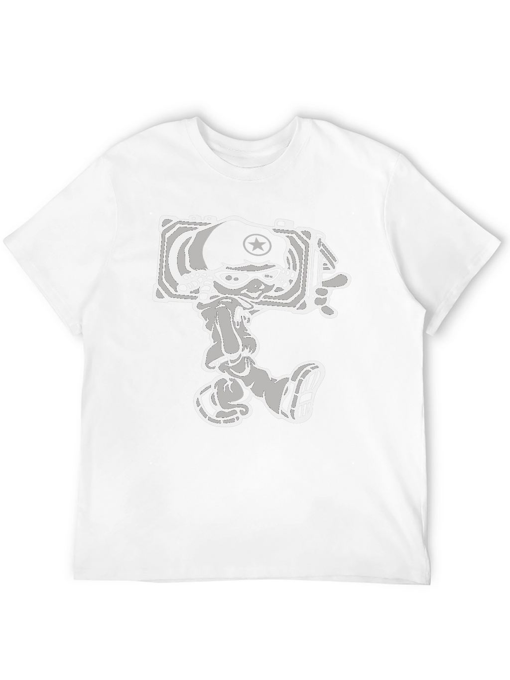 Cartoon Tank Commander Graphic Tee - Black