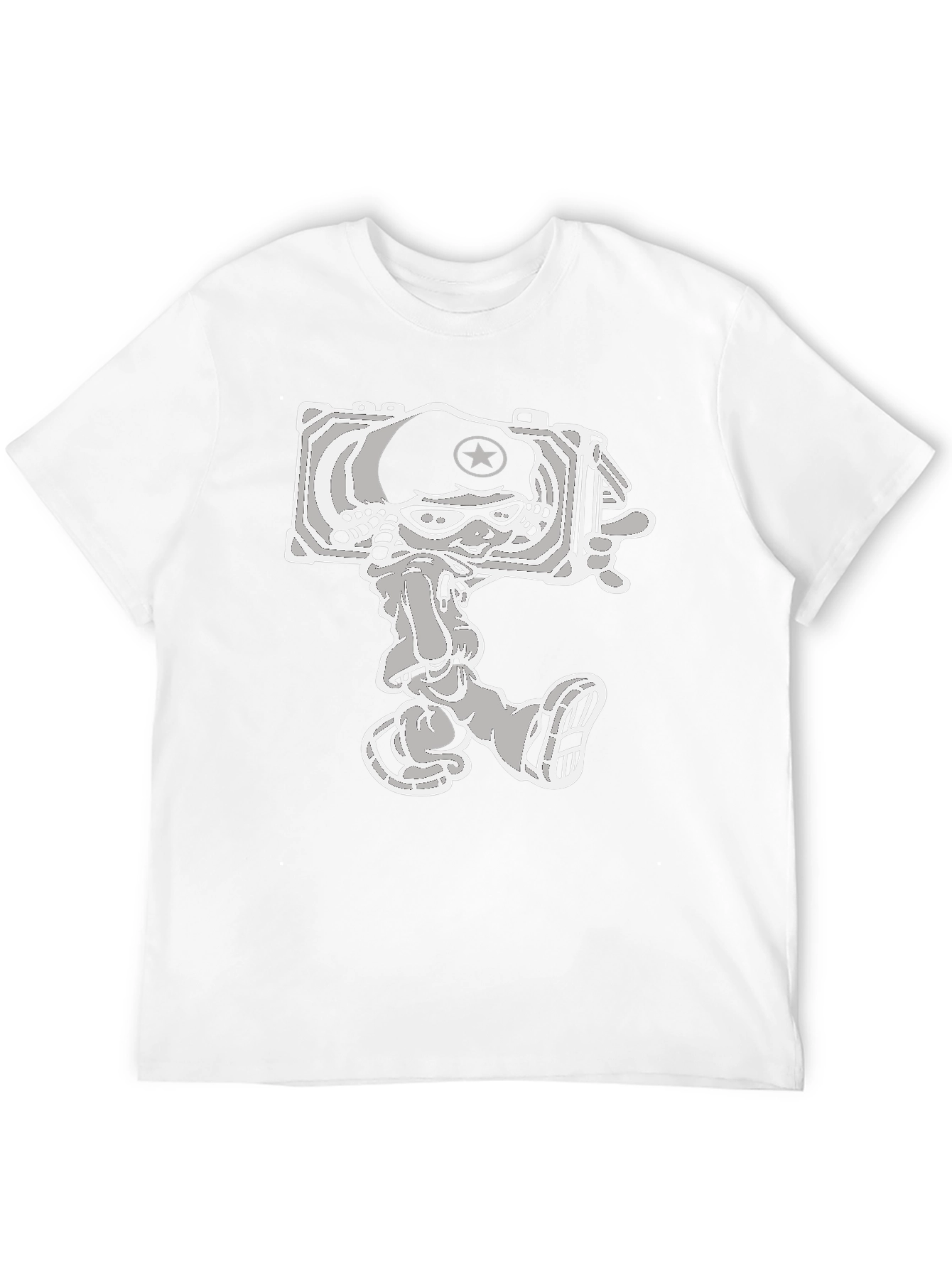 Cartoon Tank Commander Graphic Tee - Black