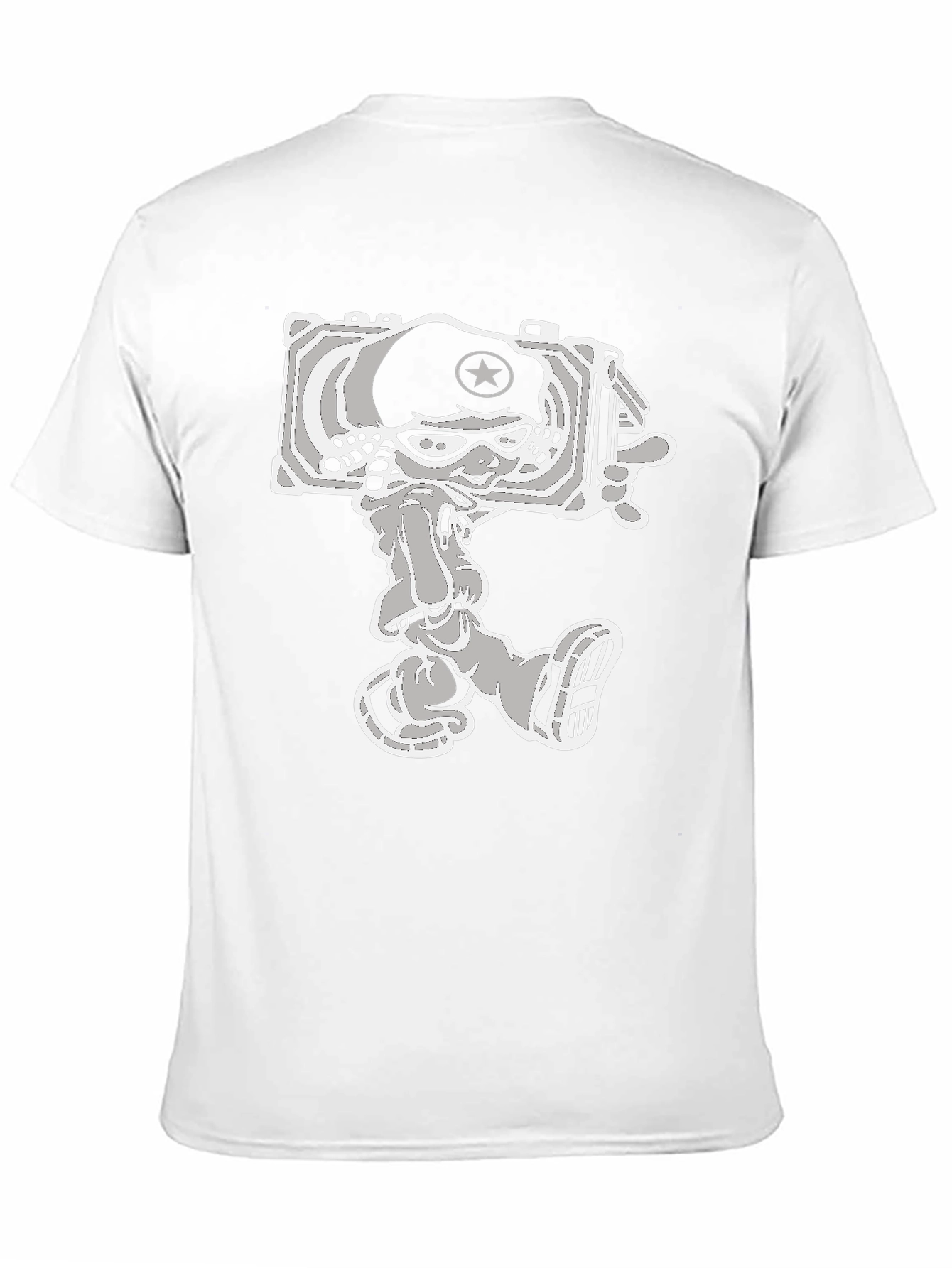 Cartoon Tank Commander Graphic Tee - Black