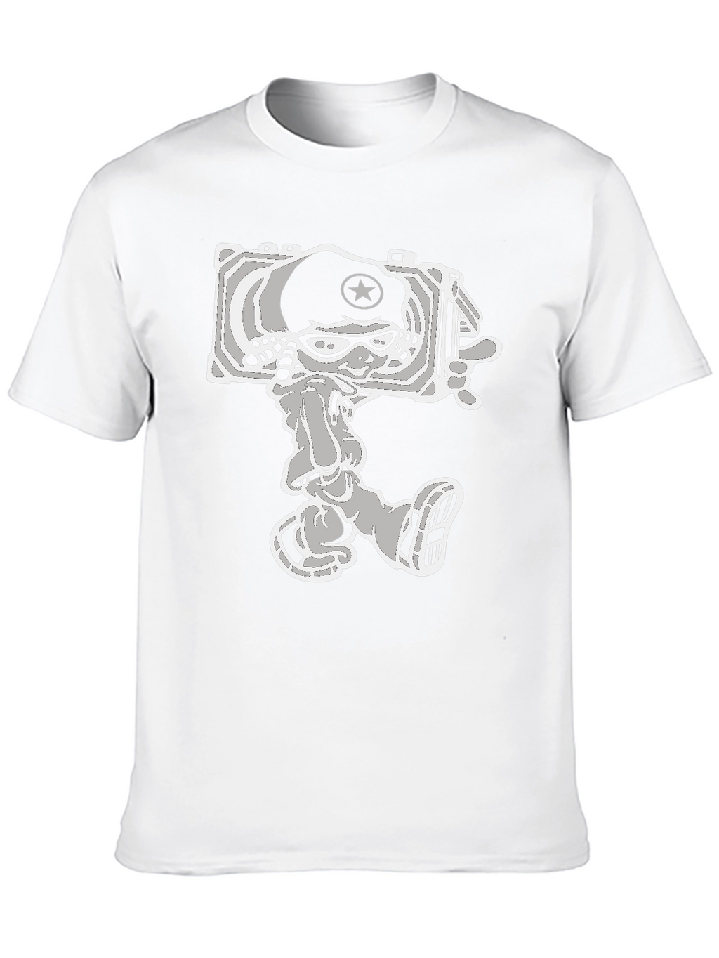 Cartoon Tank Commander Graphic Tee - Black
