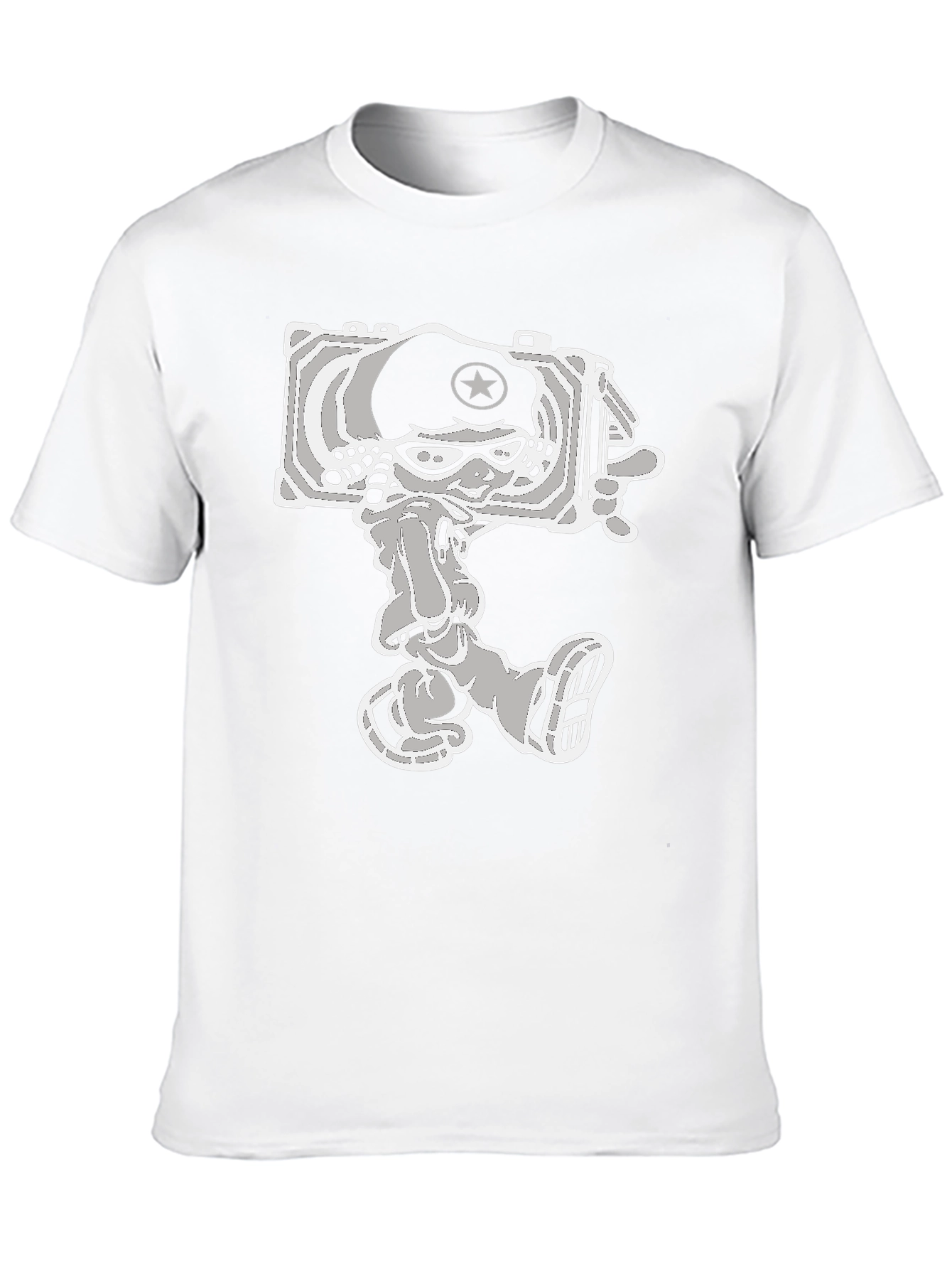 Cartoon Tank Commander Graphic Tee - Black