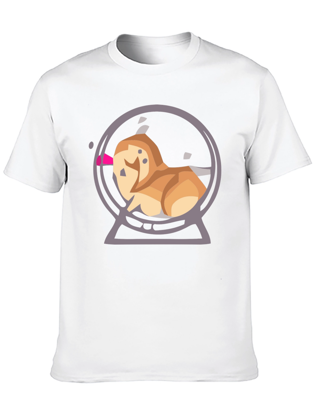 Cartoon Dog Snow Globe Graphic Tee - Black