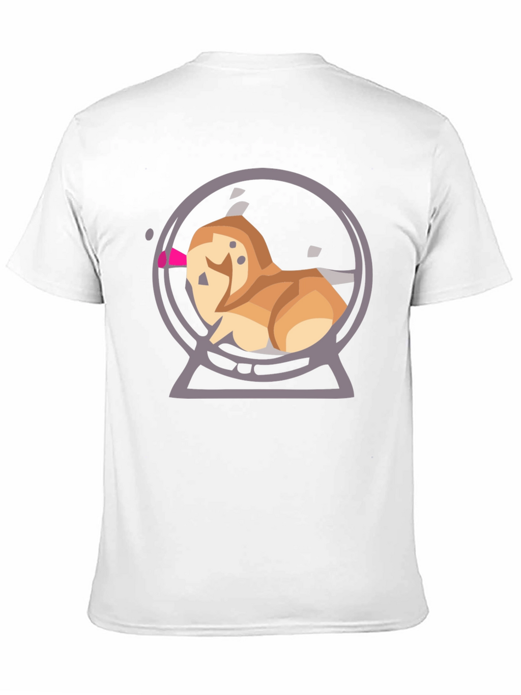 Cartoon Dog Snow Globe Graphic Tee - Black