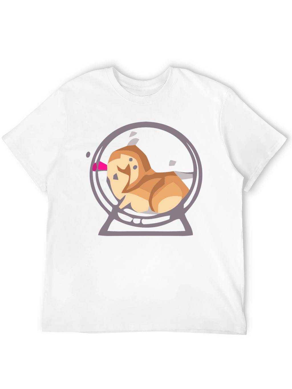 Cartoon Dog Snow Globe Graphic Tee - Black