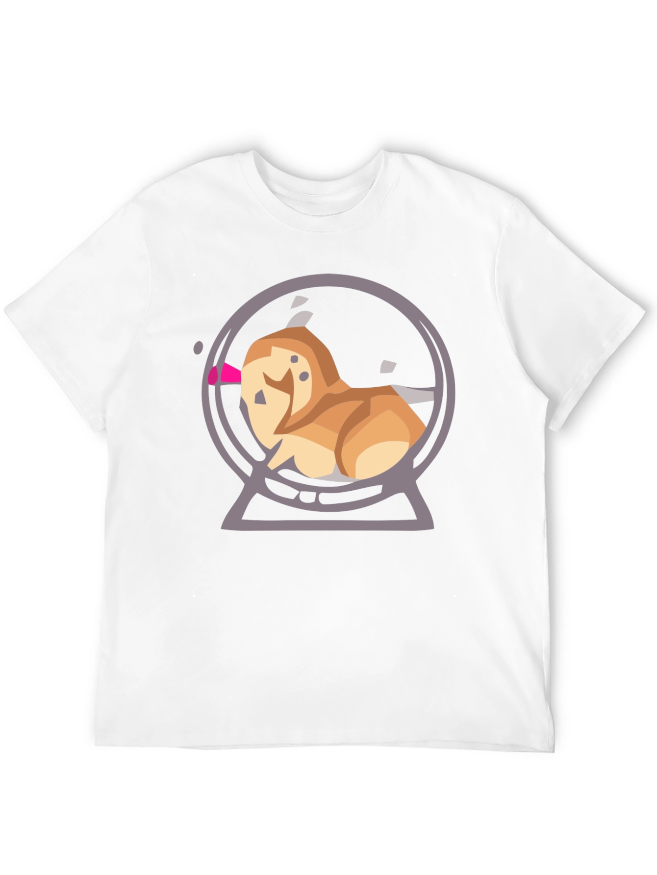 Cartoon Dog Snow Globe Graphic Tee - Black
