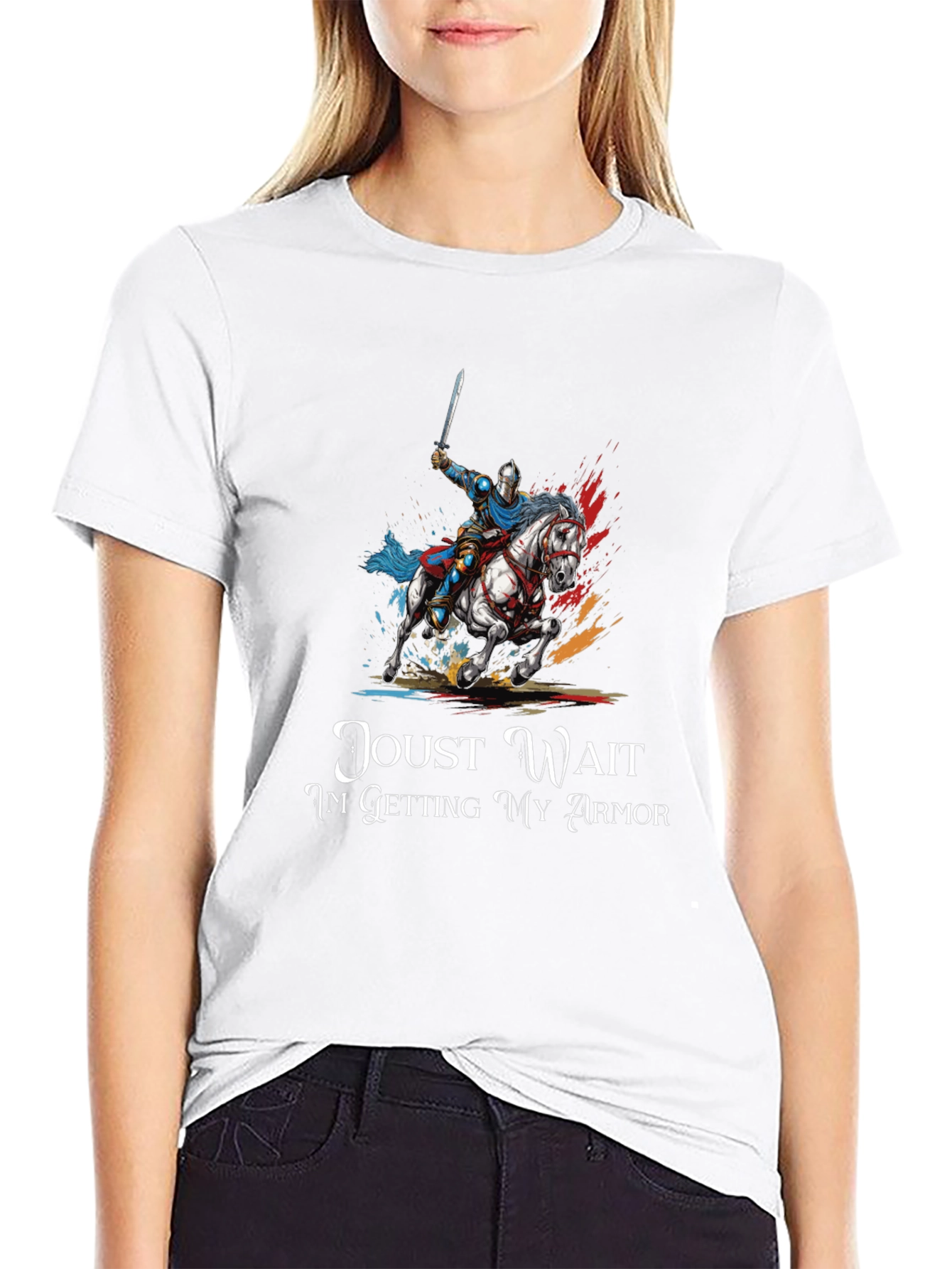 Joust Wait Knight T-Shirt - Medieval Humor Tee