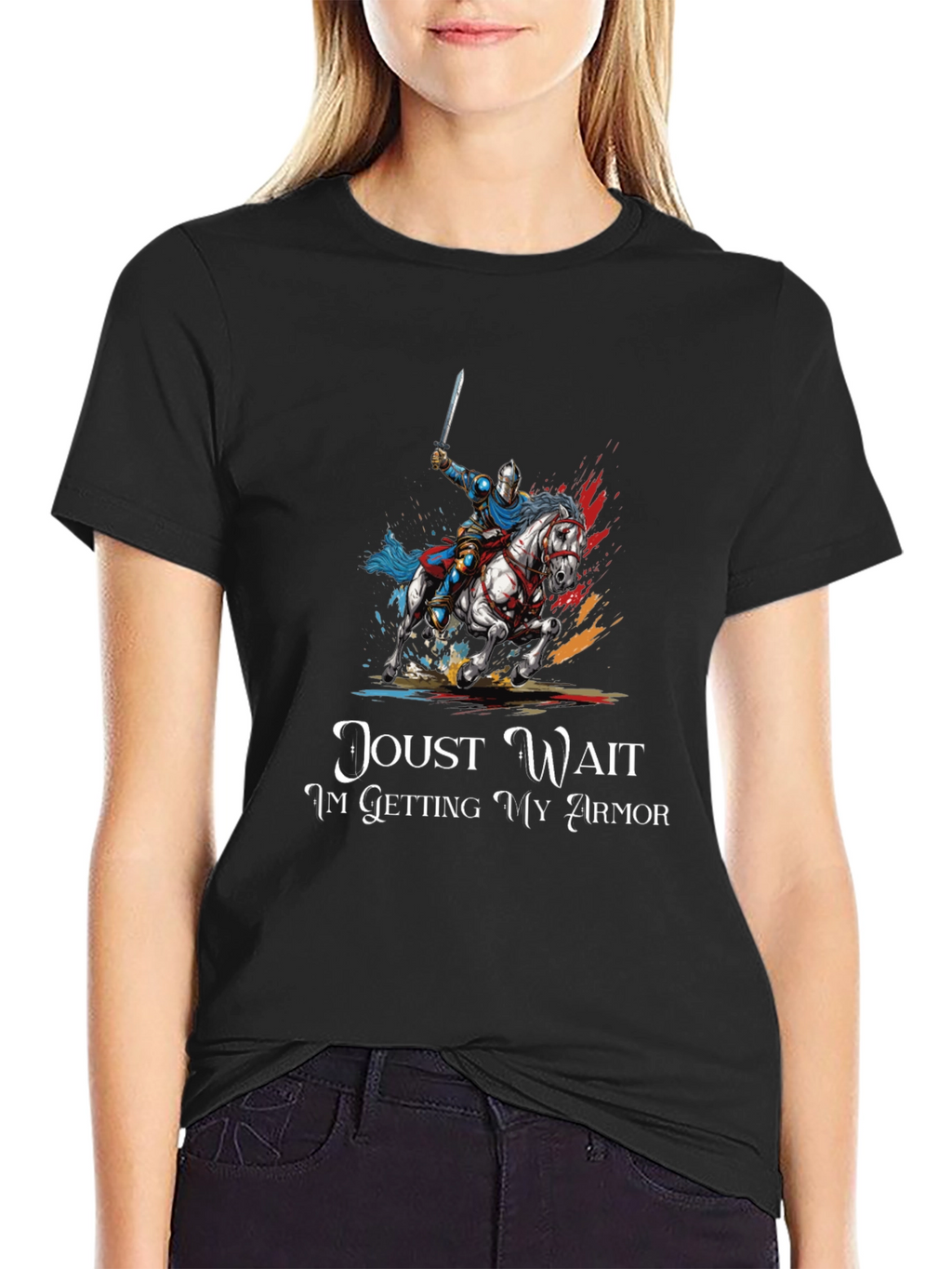 Joust Wait Knight T-Shirt - Medieval Humor Tee