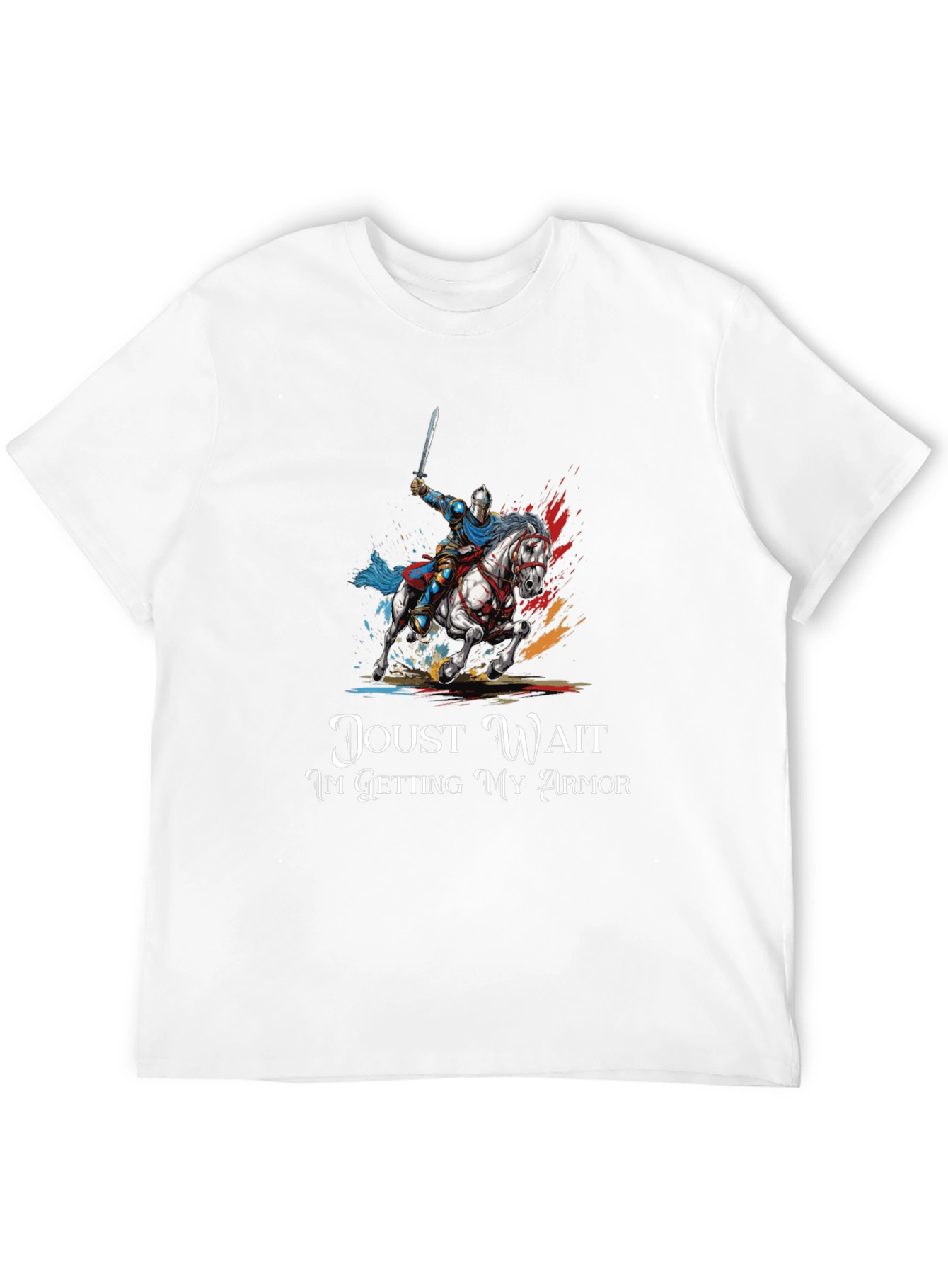 Joust Wait Knight T-Shirt - Medieval Humor Tee