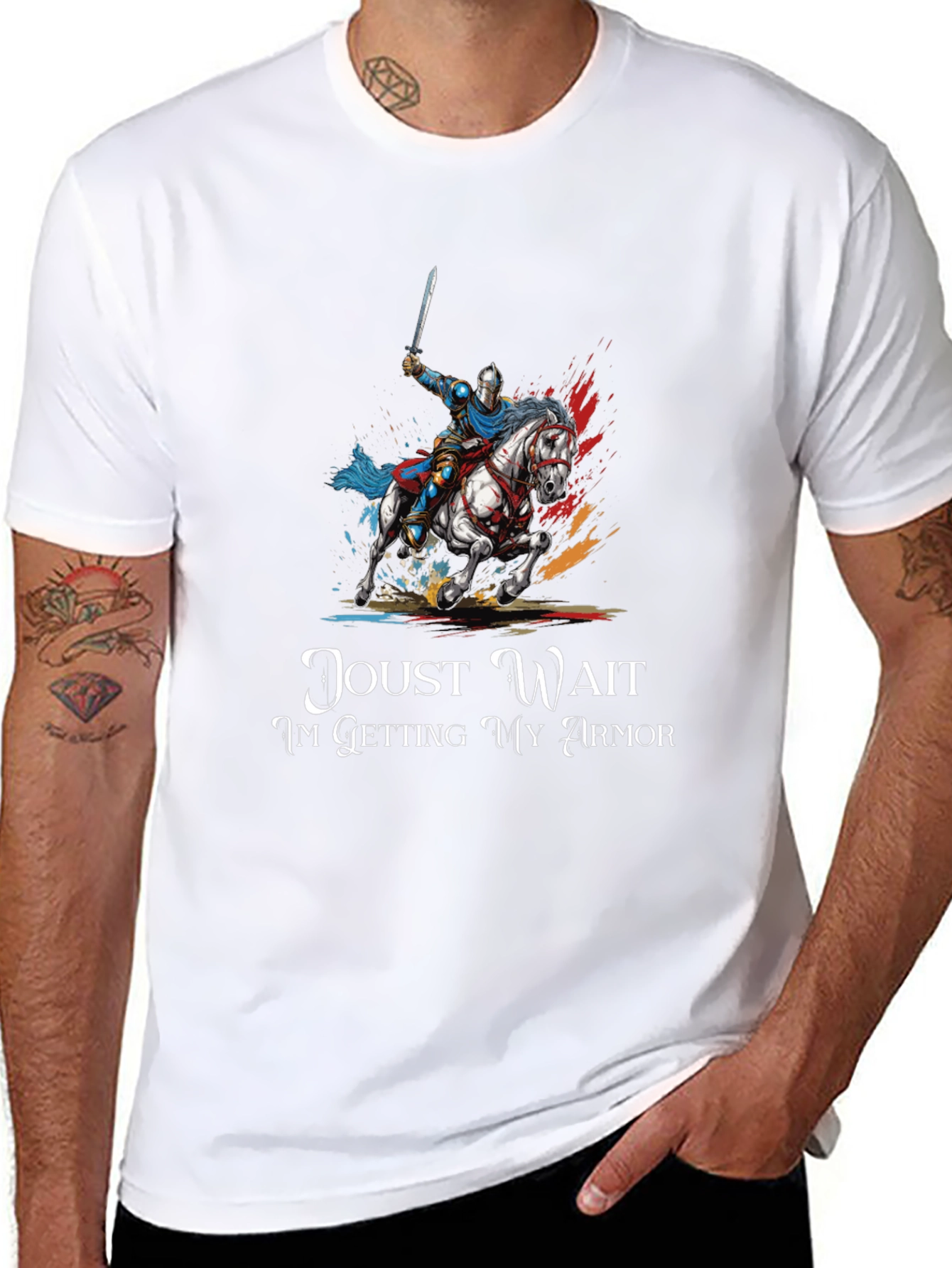 Joust Wait Knight T-Shirt - Medieval Humor Tee