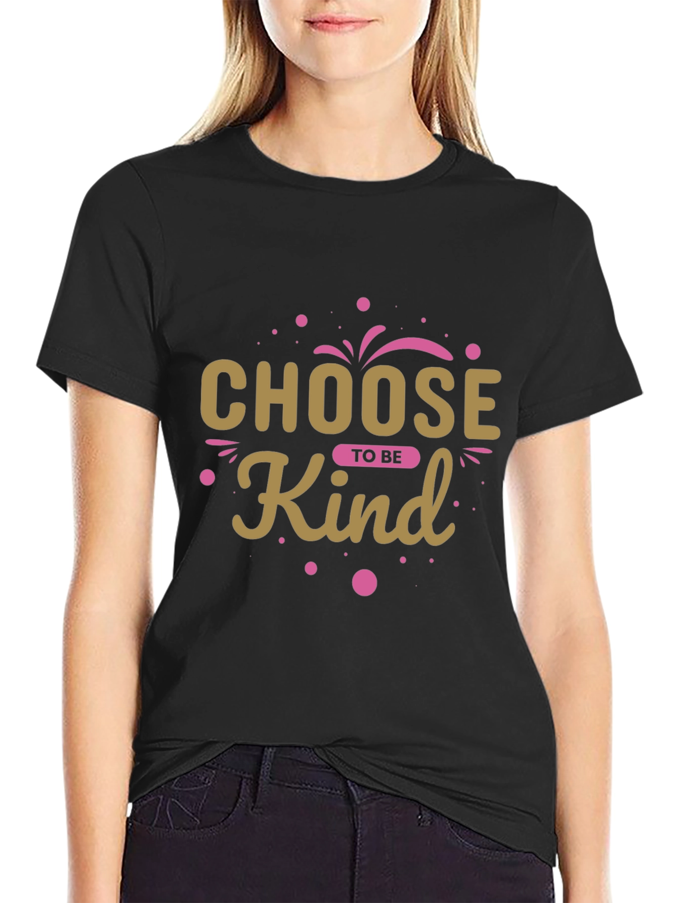 Choose To Be Kind Graphic Black T-Shirt