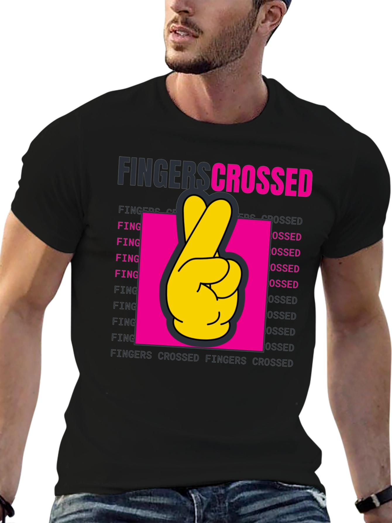 Fingers Crossed Graphic T-Shirt - Lucky Charm Tee