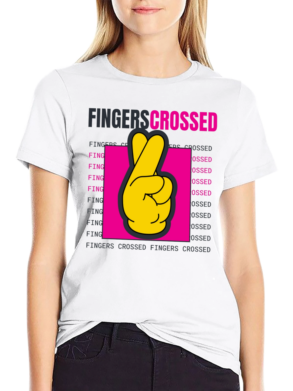 Fingers Crossed Graphic T-Shirt - Lucky Charm Tee