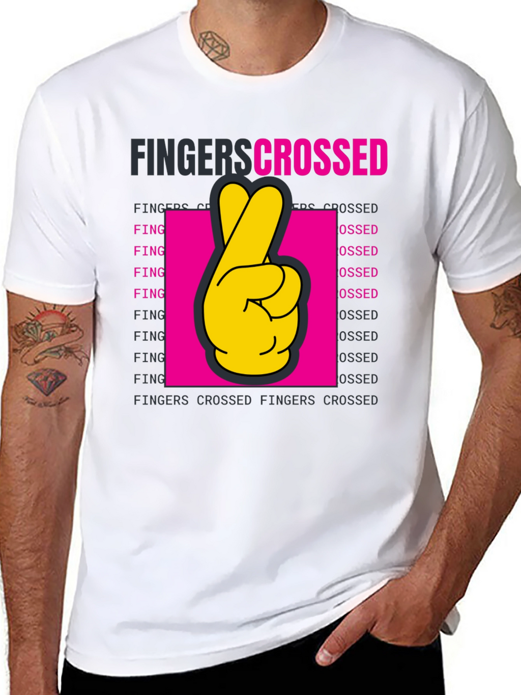 Fingers Crossed Graphic T-Shirt - Lucky Charm Tee