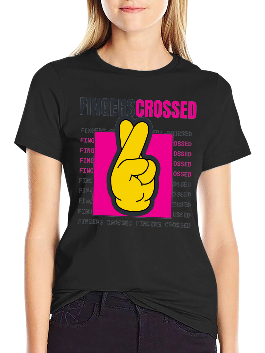 Fingers Crossed Graphic T-Shirt - Lucky Charm Tee