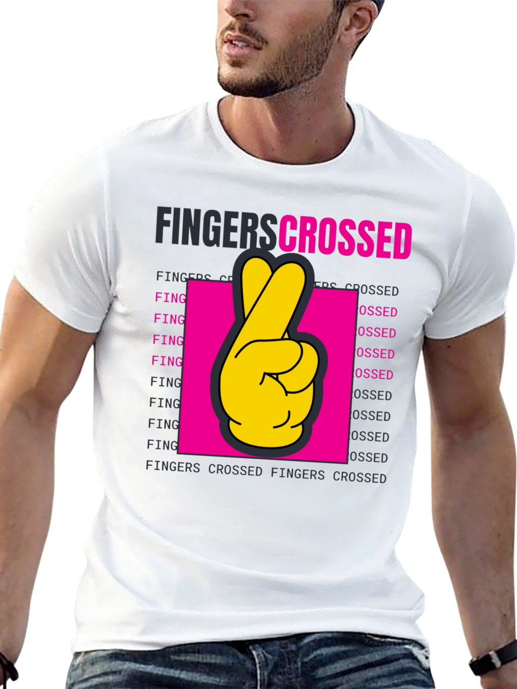 Fingers Crossed Graphic T-Shirt - Lucky Charm Tee