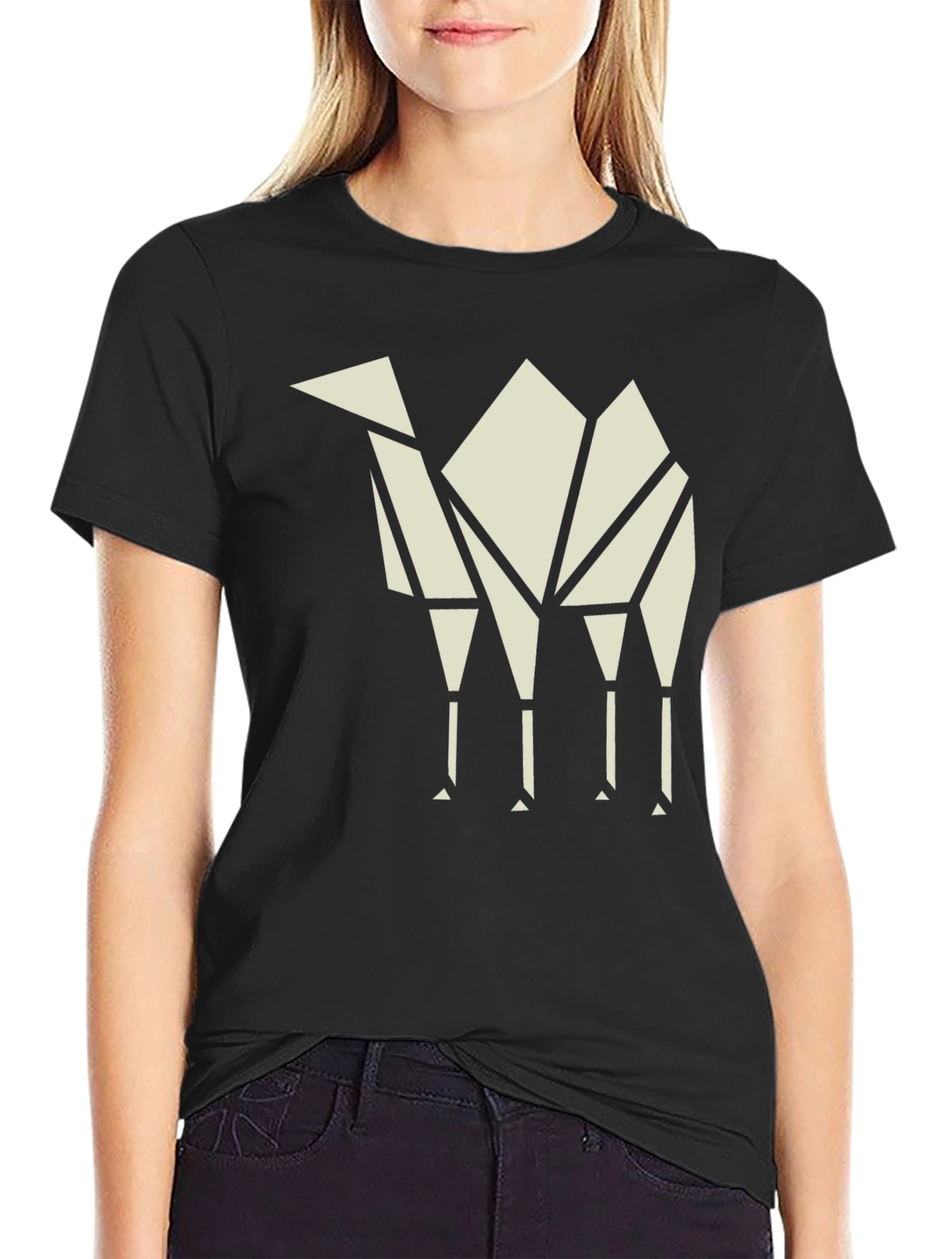 Geometric Camel T-Shirt - Modern Graphic Tee
