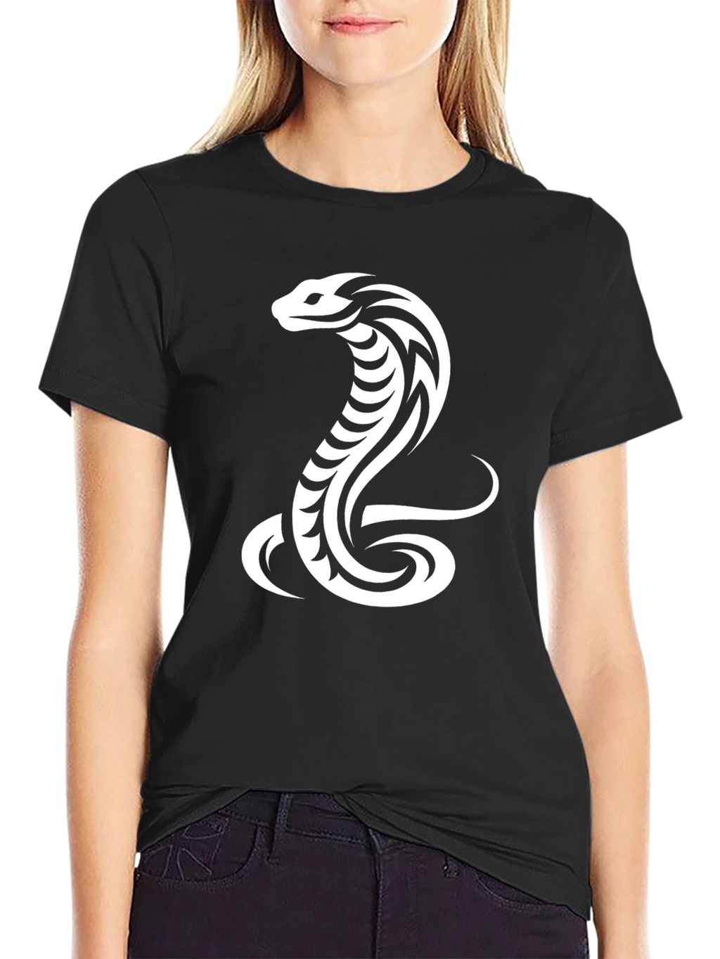 Tribal Cobra Graphic Black T-Shirt