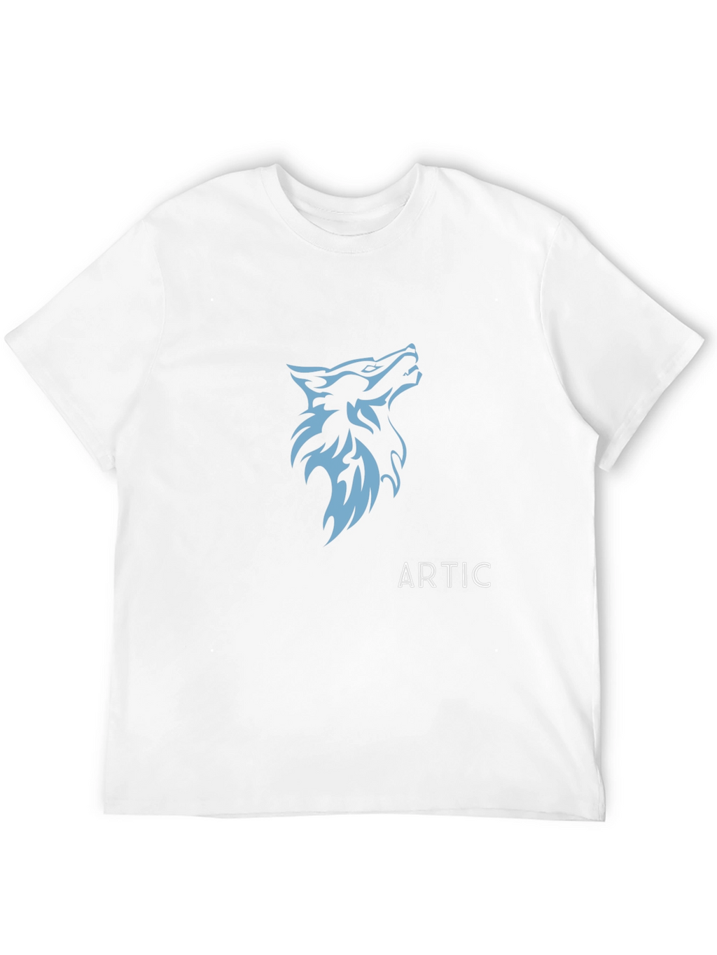 Mens Black Wolf Graphic Tee - Artic