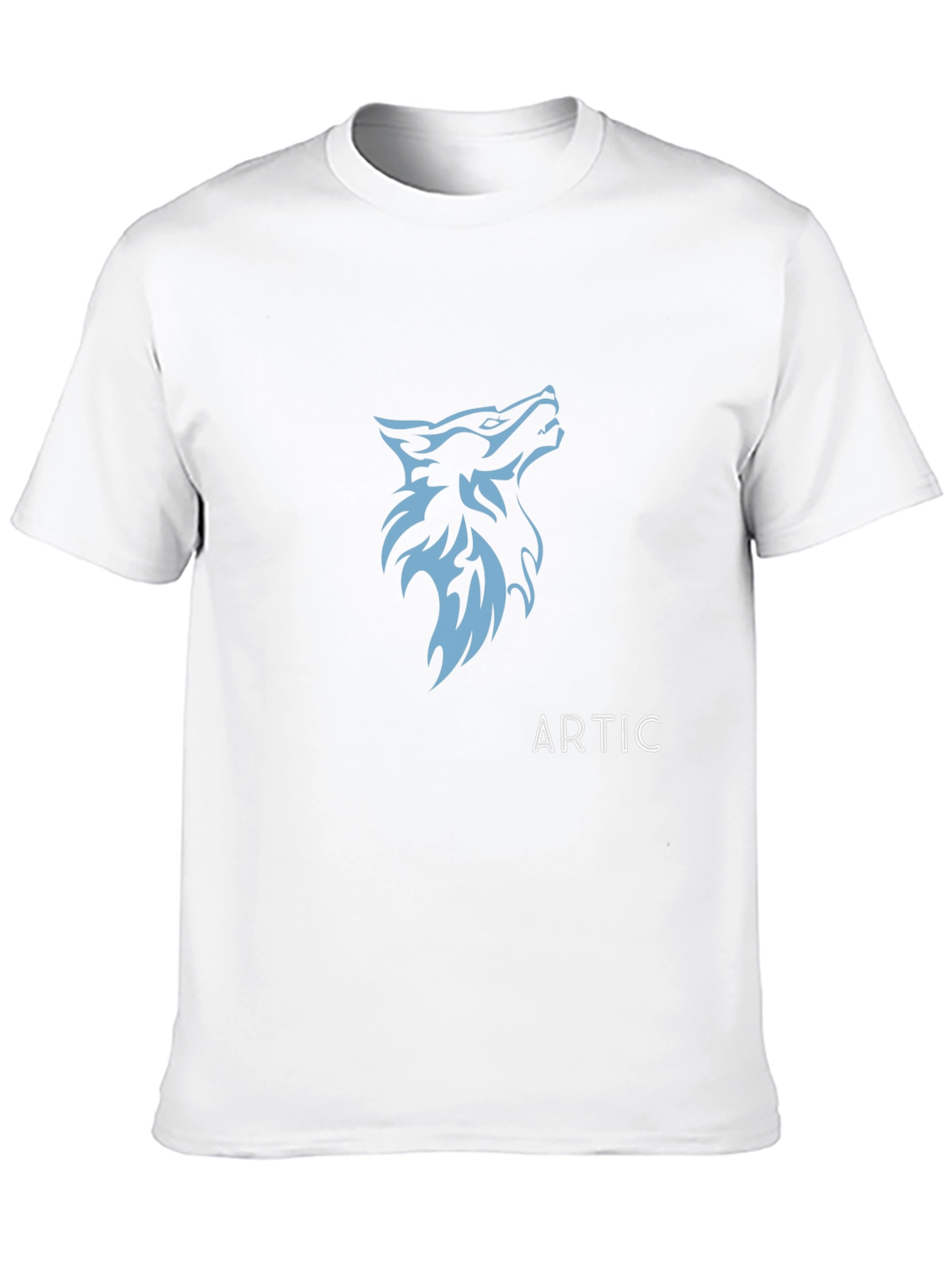 Mens Black Wolf Graphic Tee - Artic