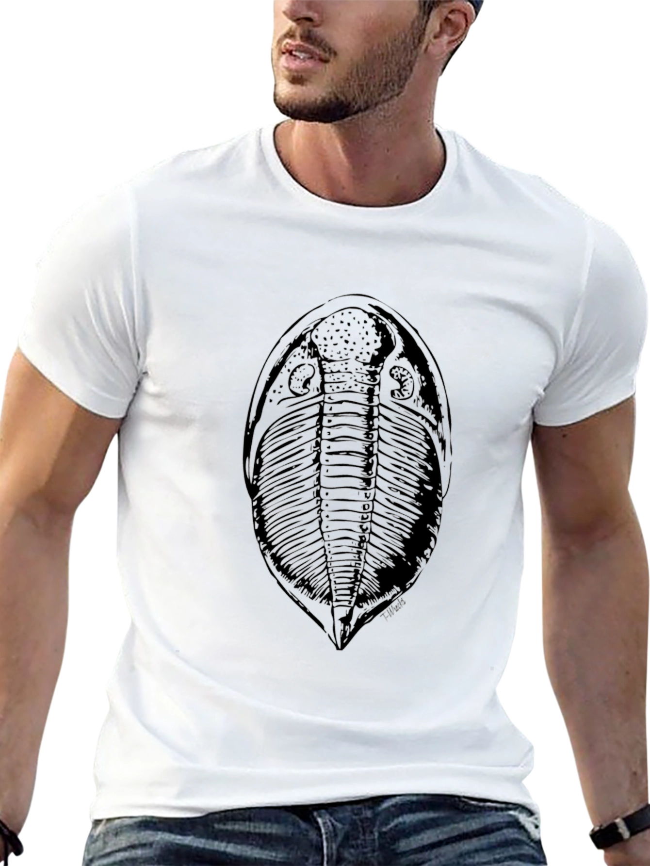 Fossil Print T-Shirt - Classic Black Tee
