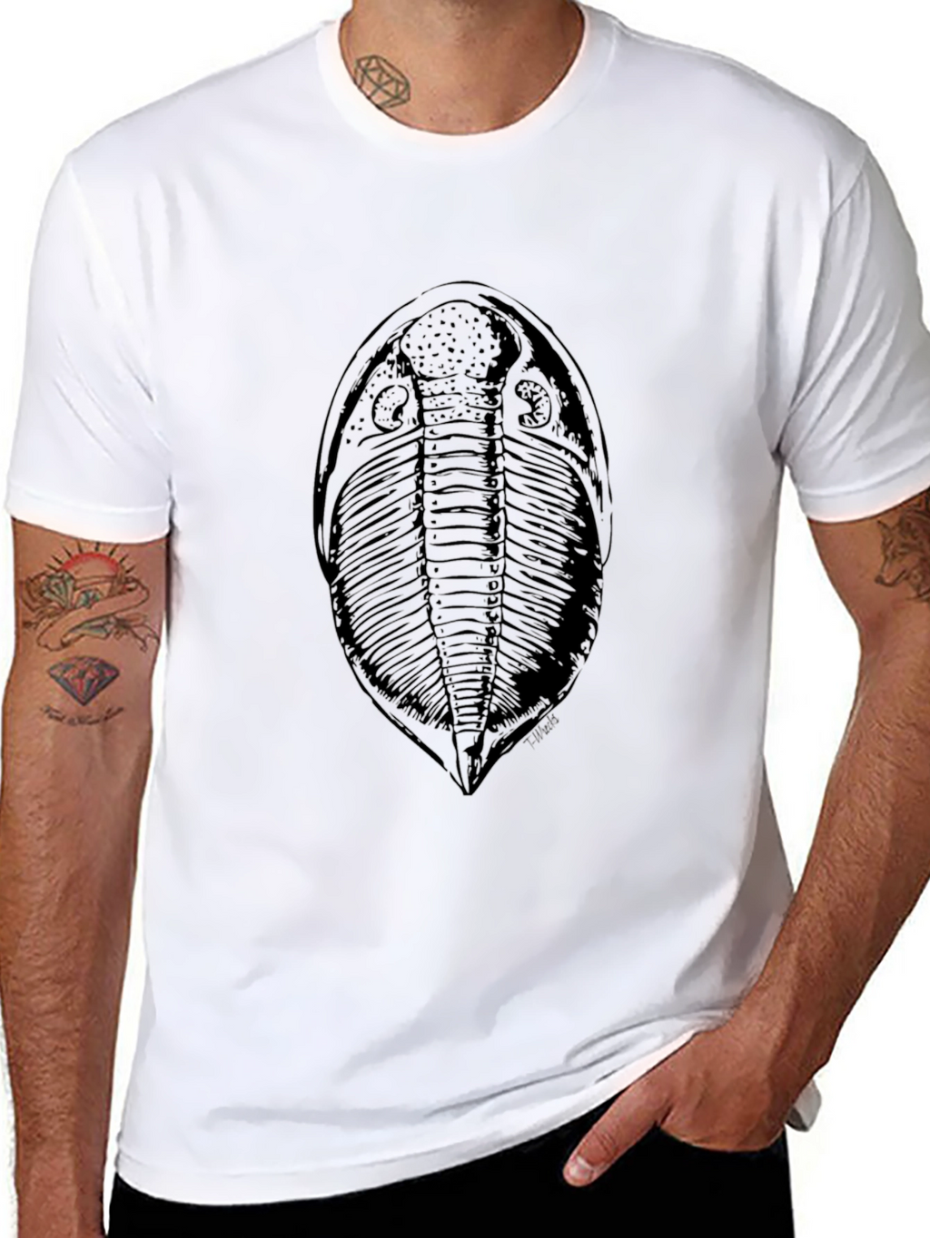 Fossil Print T-Shirt - Classic Black Tee