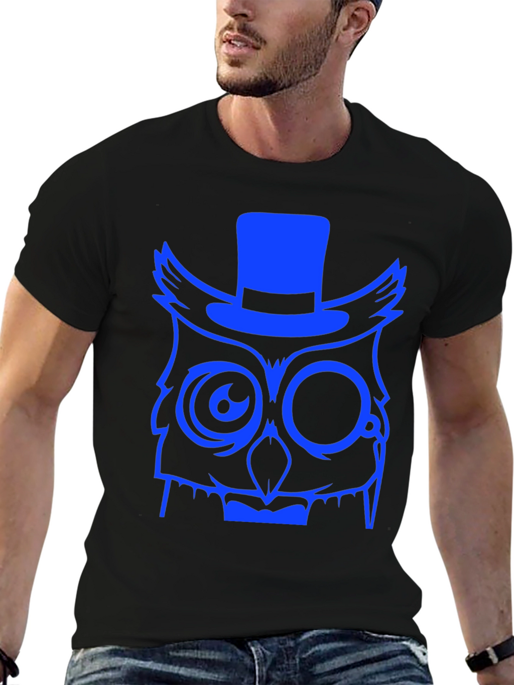 Owl Top Hat Graphic Tee - Unique Design T-Shirt