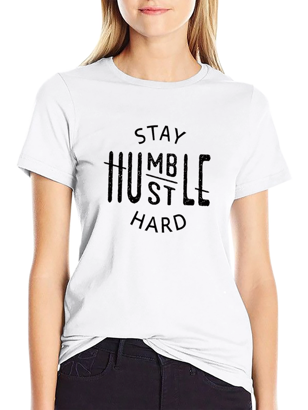 Stay Humble Hustle Hard Black Graphic Tee
