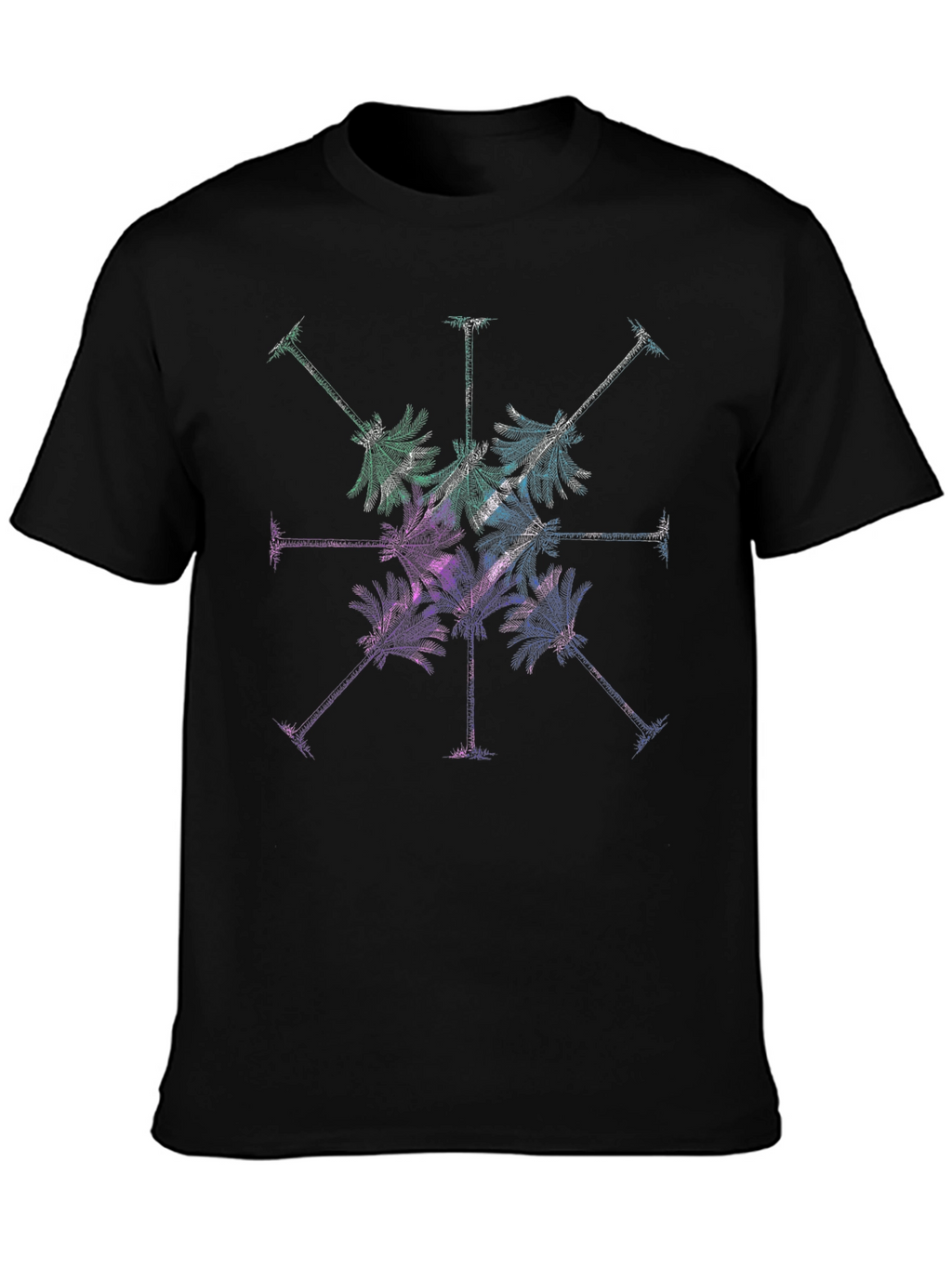 Tropical Palm Tree Graphic Tee - Mens Black T-Shirt