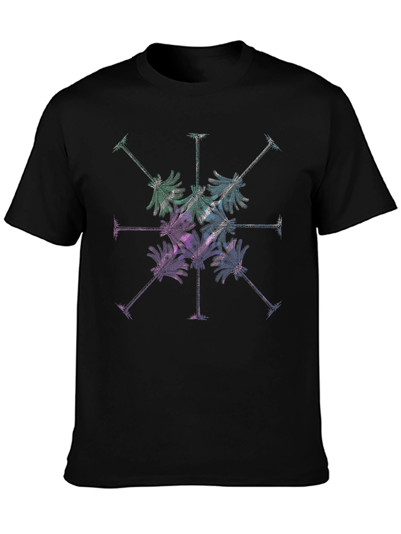 Tropical Palm Tree Graphic Tee - Mens Black T-Shirt