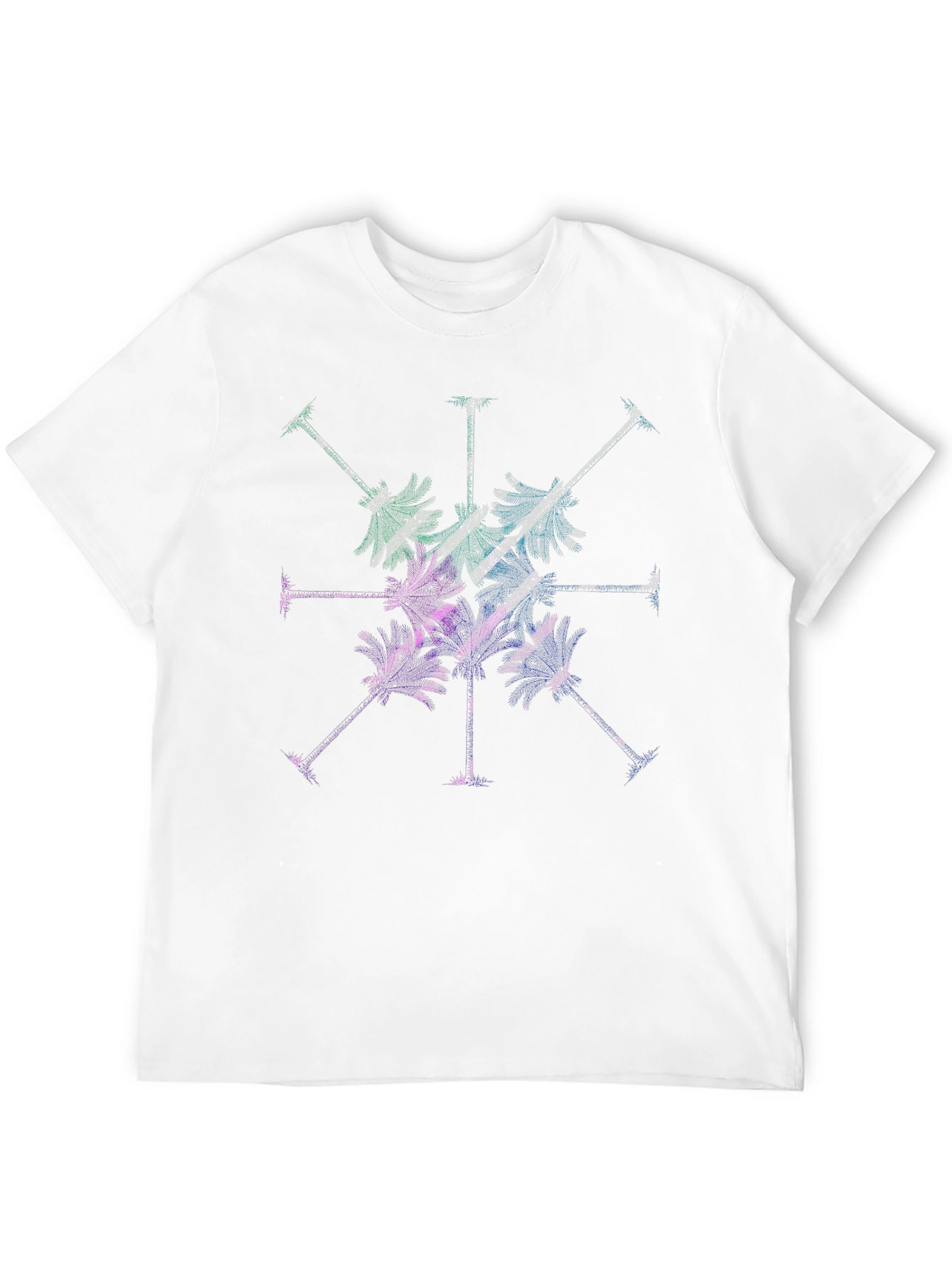 Tropical Palm Tree Graphic Tee - Mens Black T-Shirt
