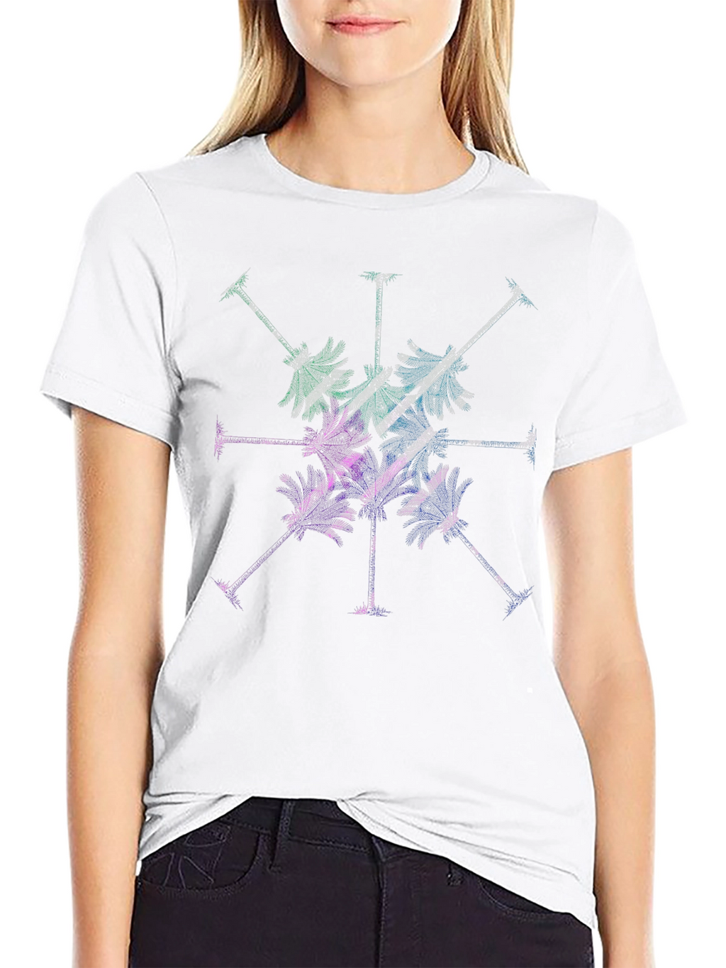 Tropical Palm Tree Graphic Tee - Mens Black T-Shirt