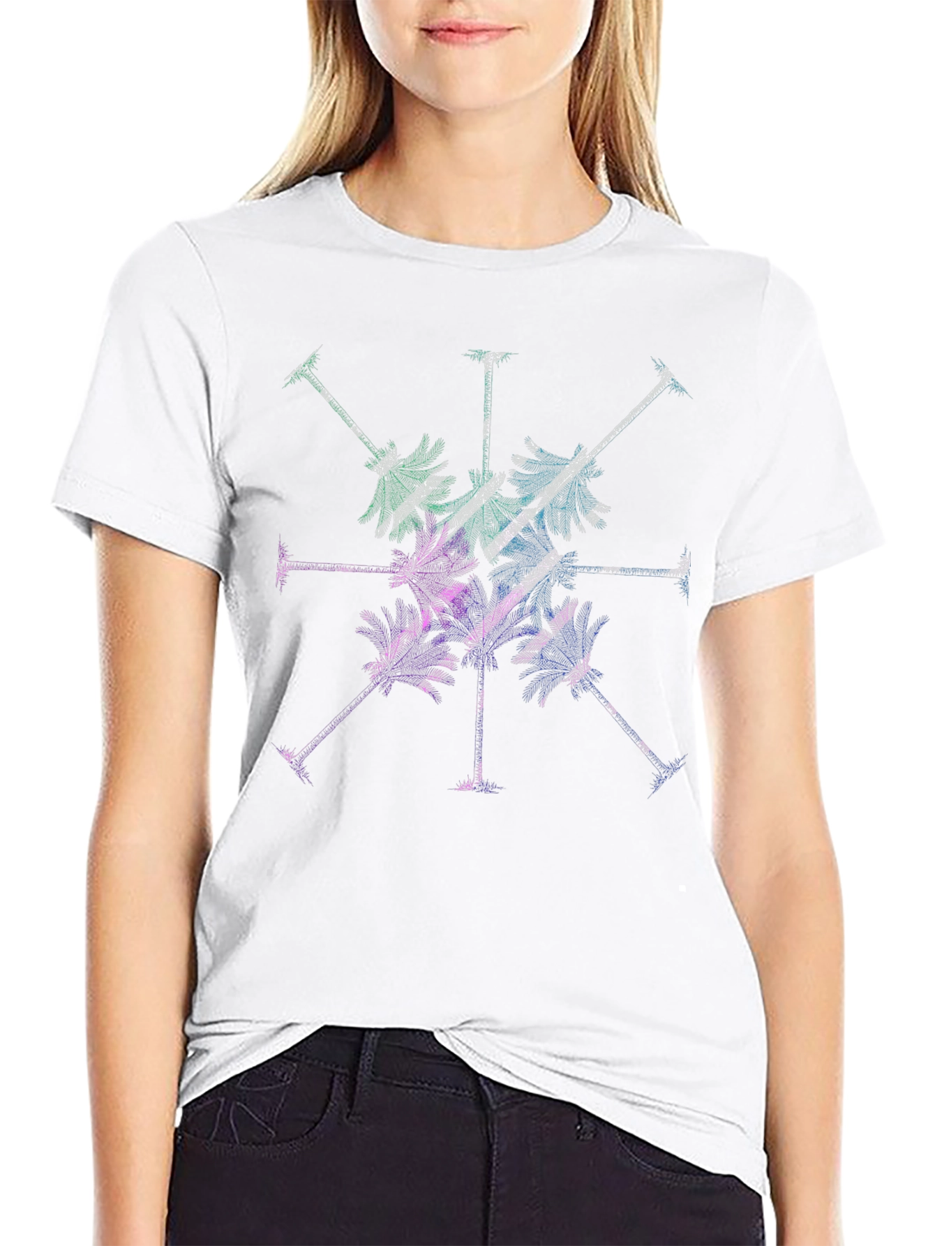 Tropical Palm Tree Graphic Tee - Mens Black T-Shirt