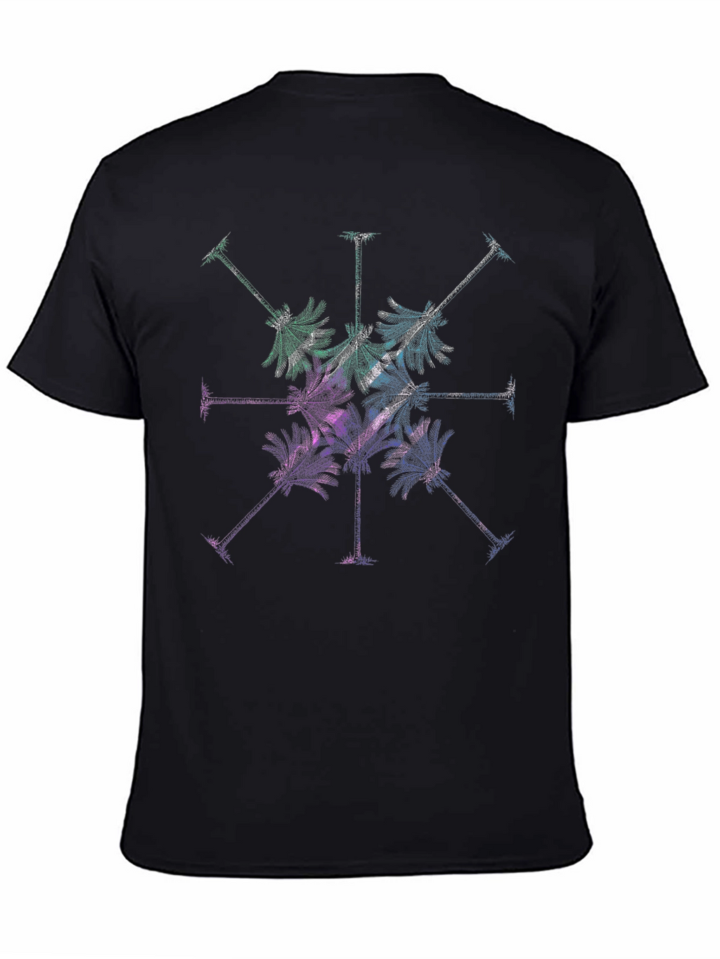 Tropical Palm Tree Graphic Tee - Mens Black T-Shirt