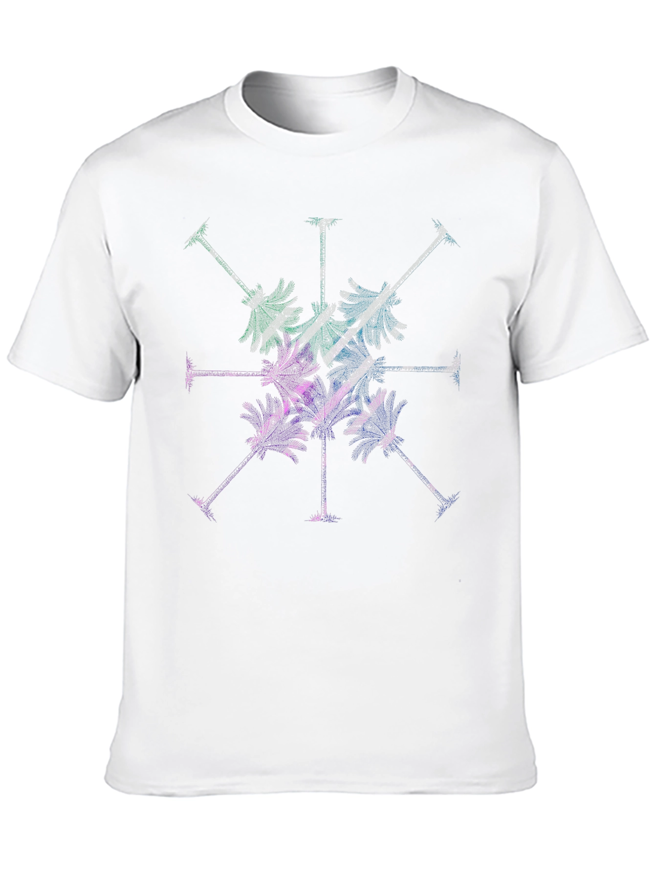 Tropical Palm Tree Graphic Tee - Mens Black T-Shirt