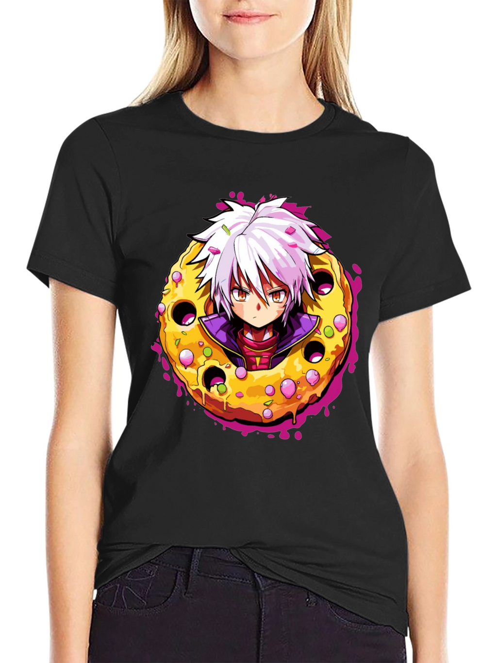 Anime Donut T-Shirt - Unique Graphic Tee