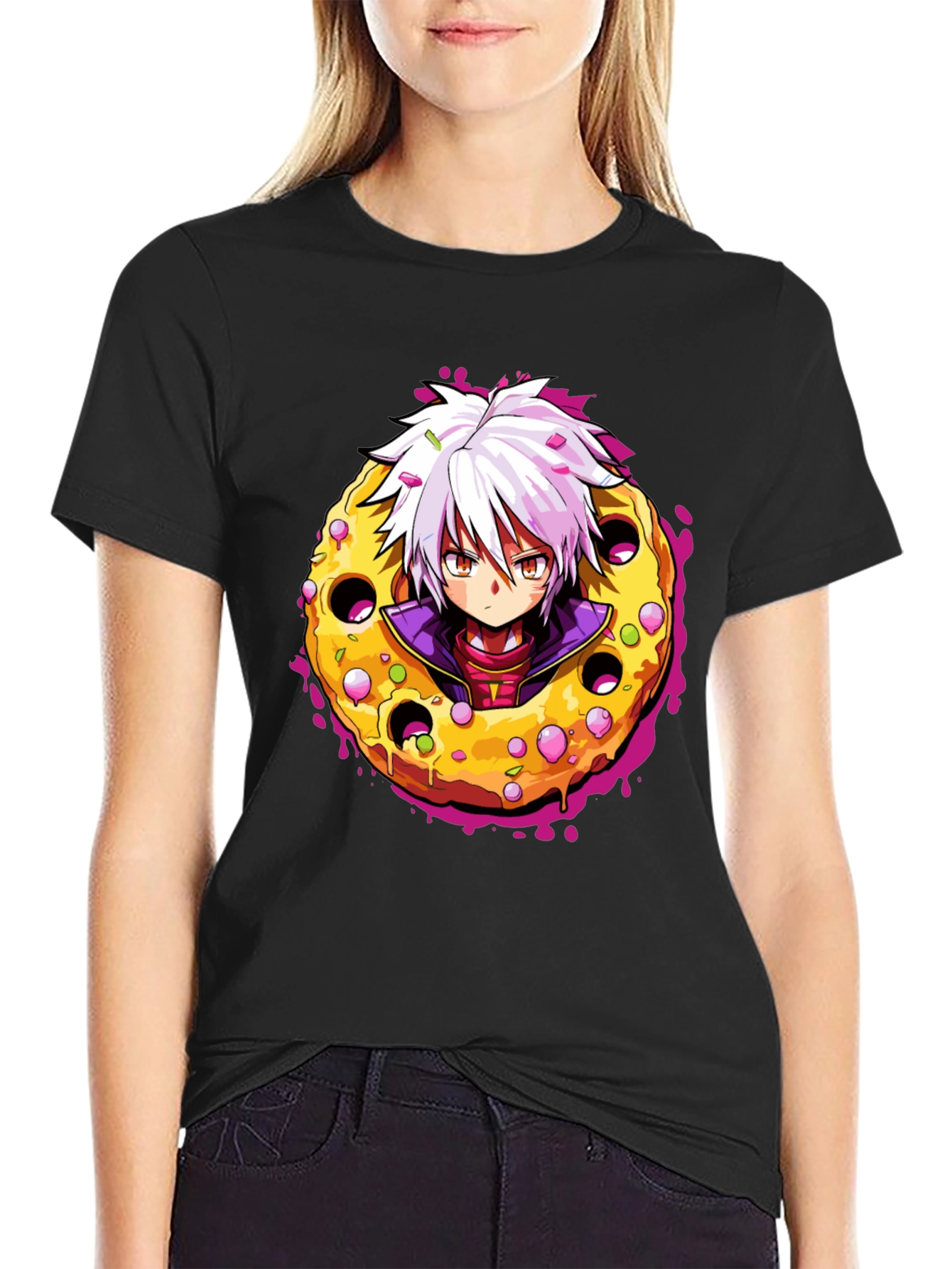 Anime Donut T-Shirt - Unique Graphic Tee