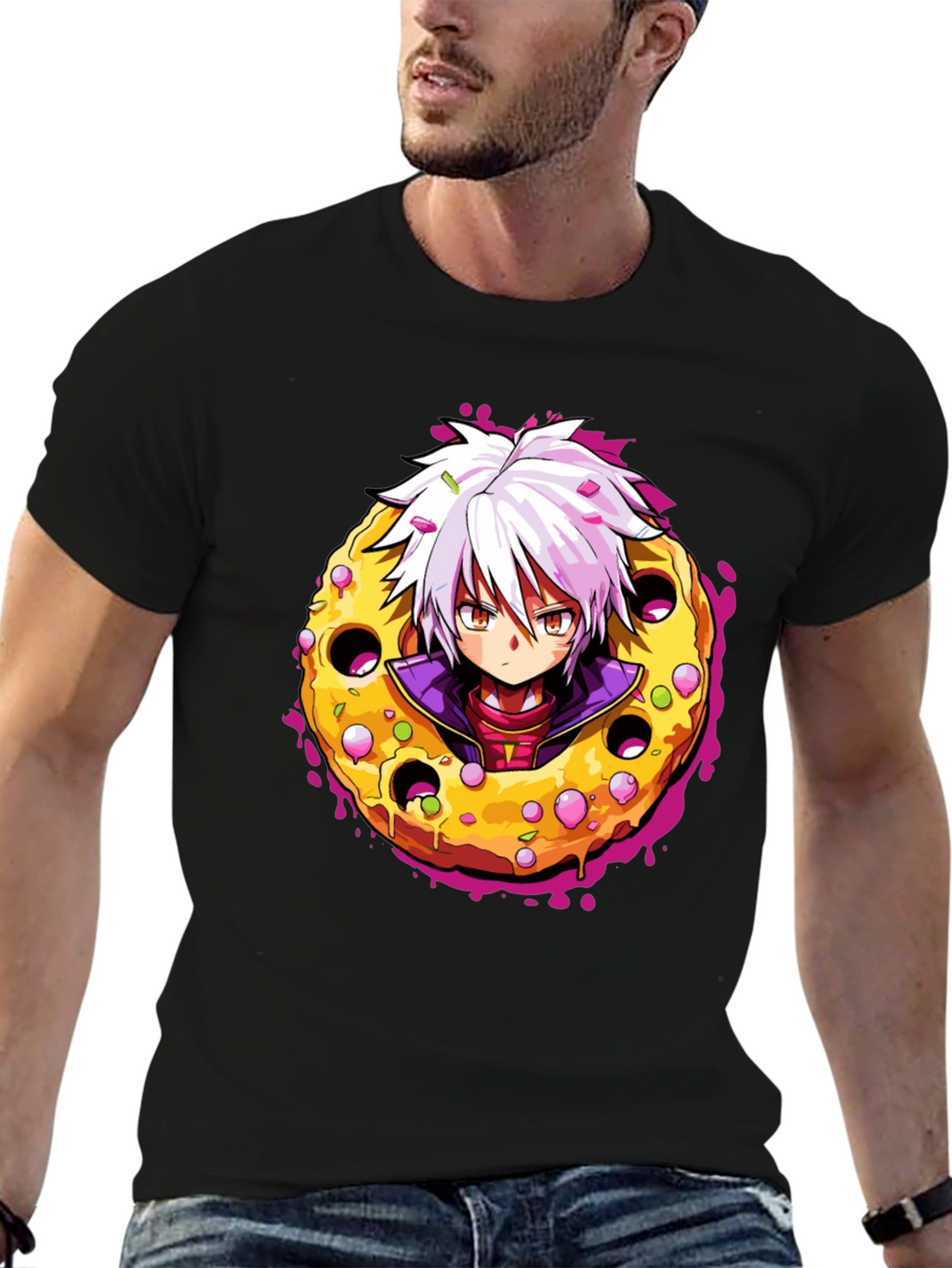 Anime Donut T-Shirt - Unique Graphic Tee
