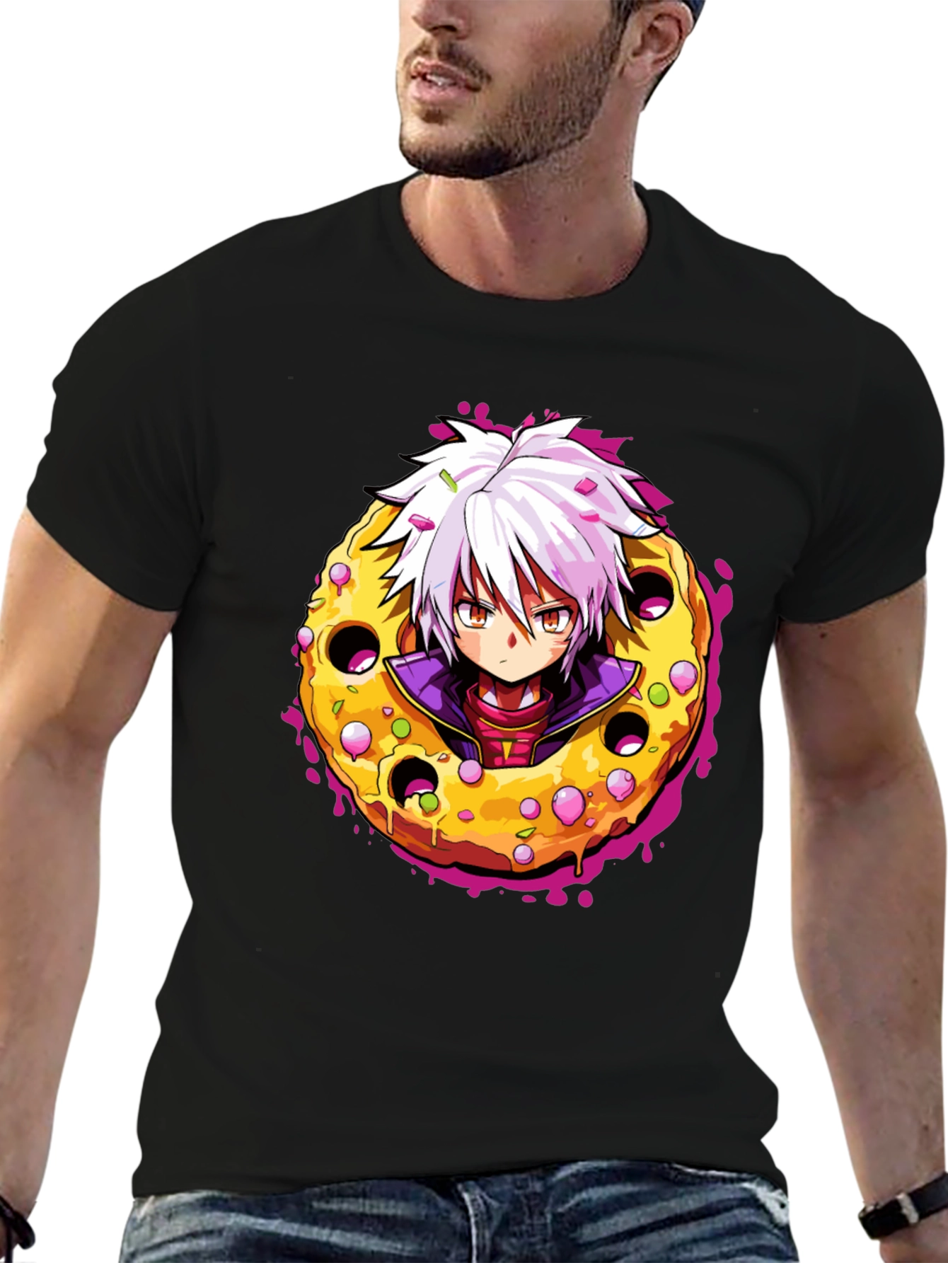 Anime Donut T-Shirt - Unique Graphic Tee