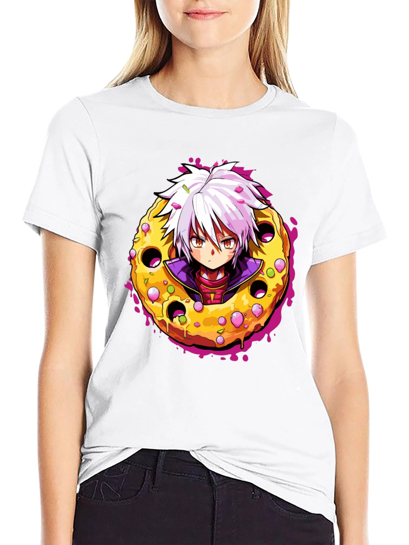 Anime Donut T-Shirt - Unique Graphic Tee